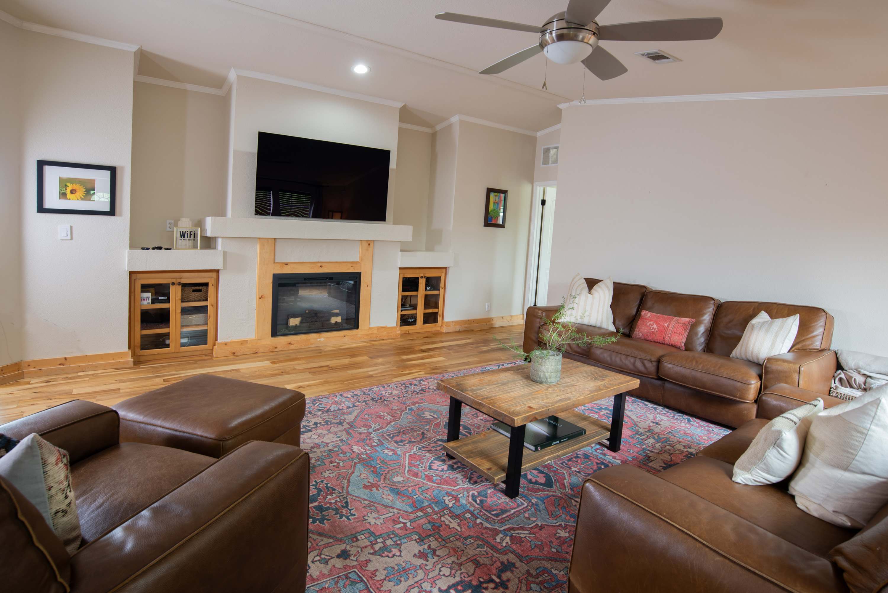 Curl up in the inviting living room & stream your favorites on the smart TV​
