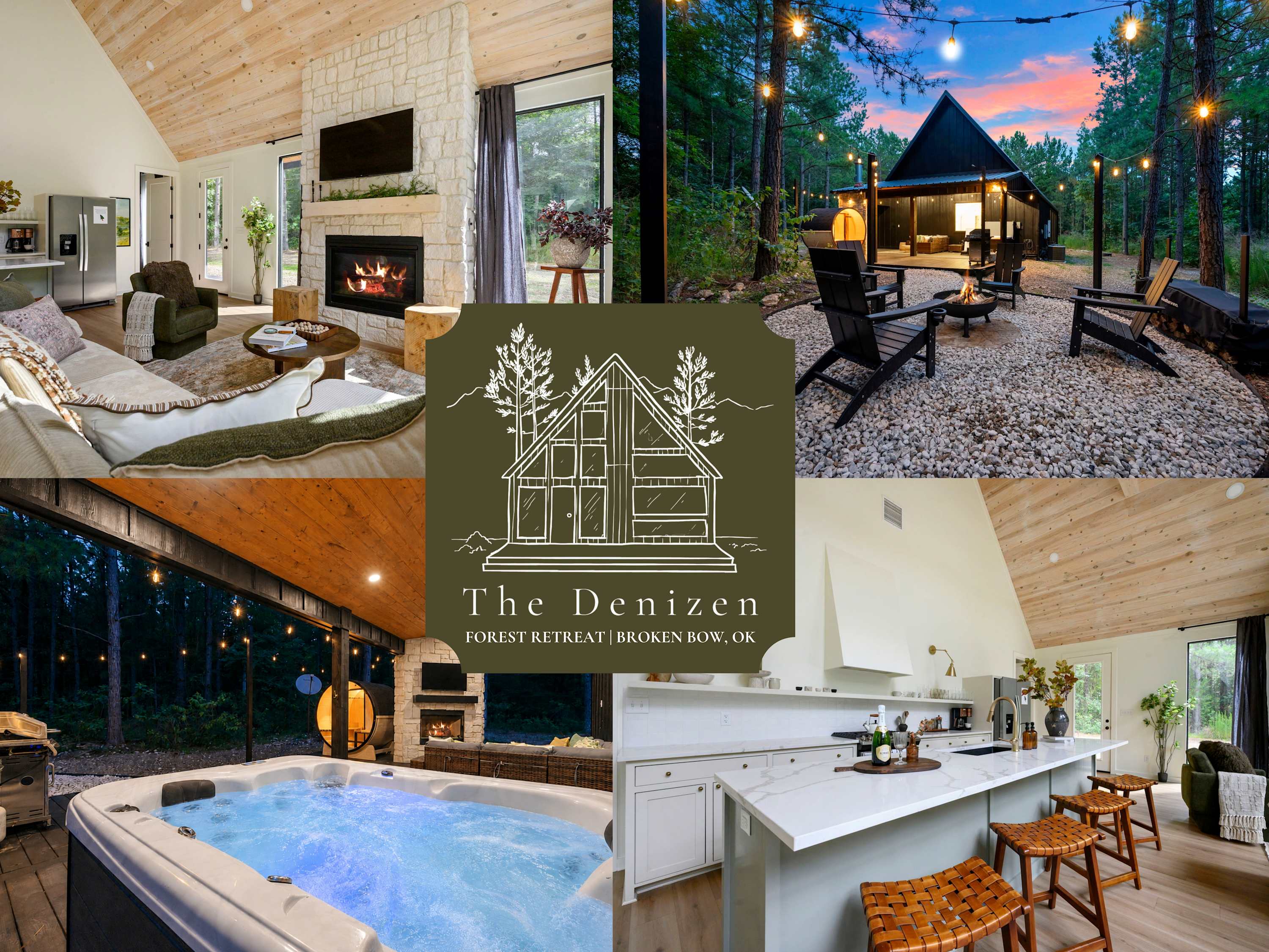 The Denizen | Forest Retreat, Sauna & Hot Tub - Hochatown, OK