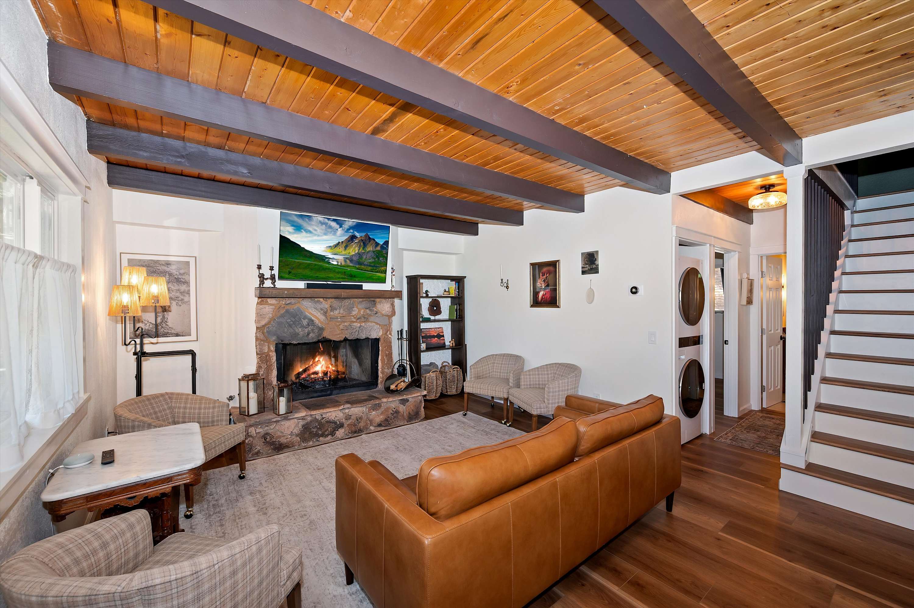 Curl up in the inviting living room & stream your favorites on the smart TV​