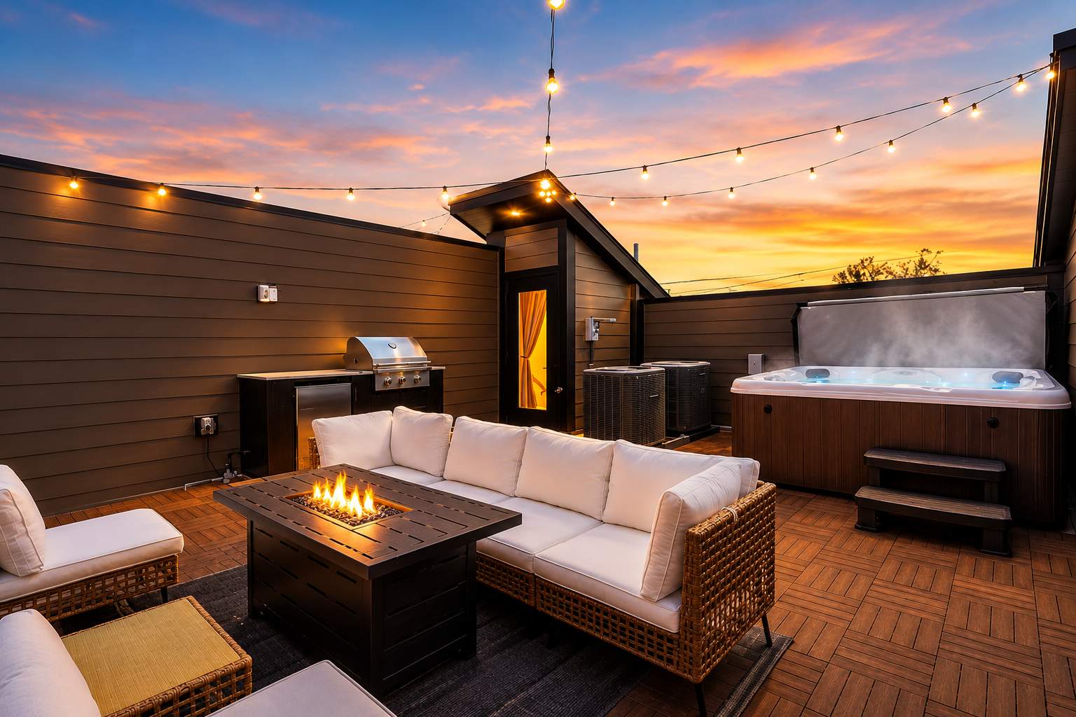 Modern townhome ft. rooftop lounge with hot tub!
