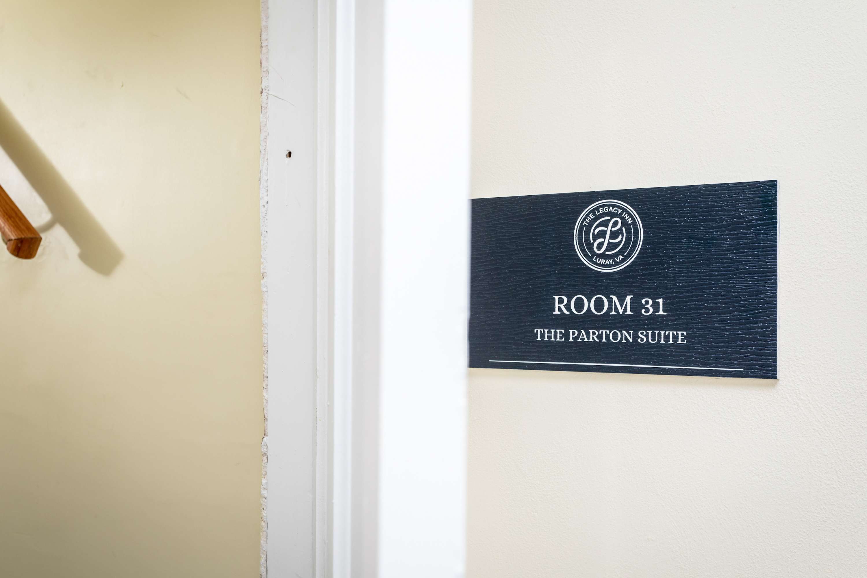 Entrance to room 31, the Parton suite, at the Legacy Inn in Luray, Virginia.