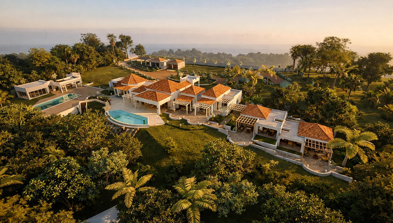 La Vue Folle (4 bedrooms) - Water view villa with two pools, Terres...