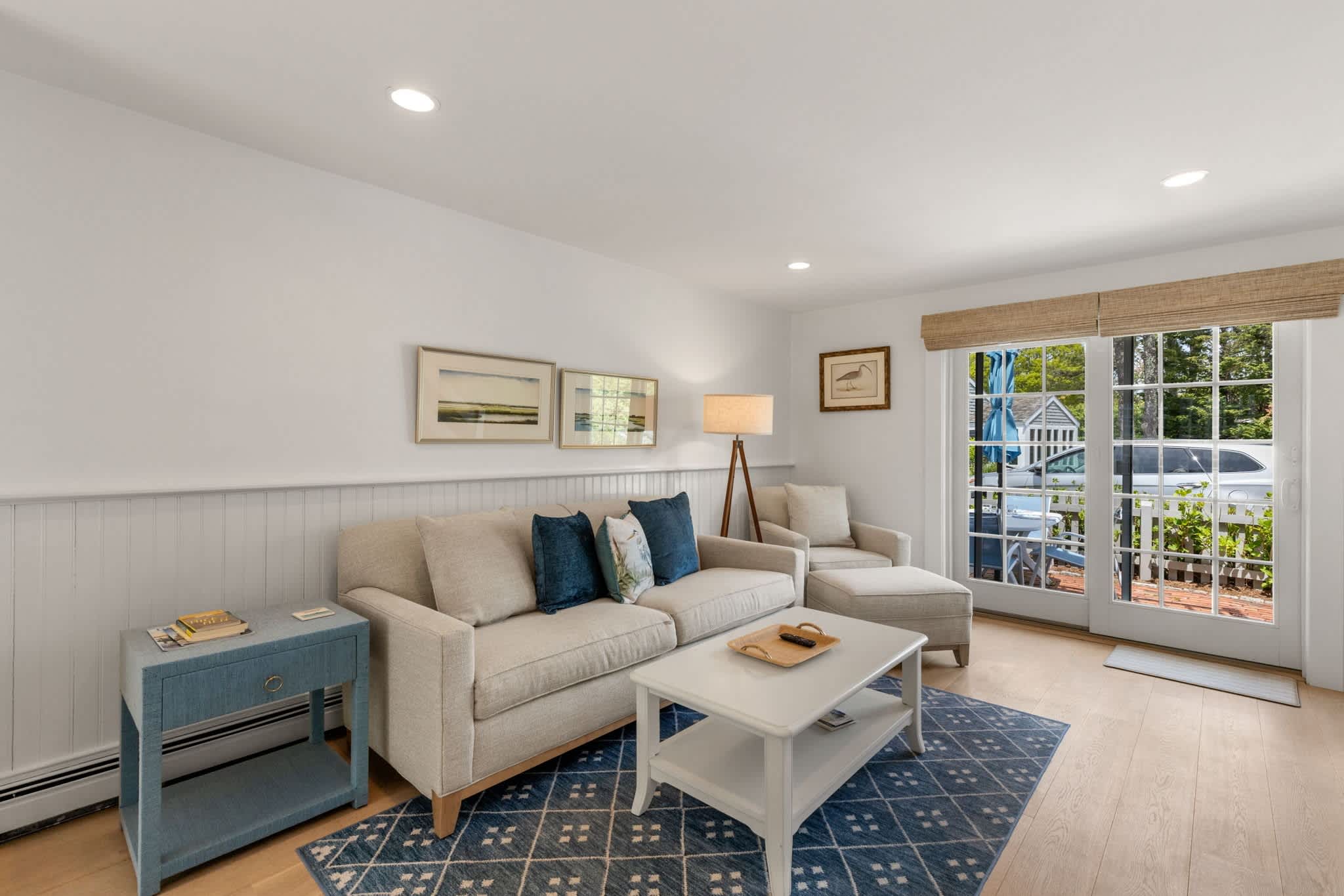Curl up in the inviting living room & enjoy a movie night at home​