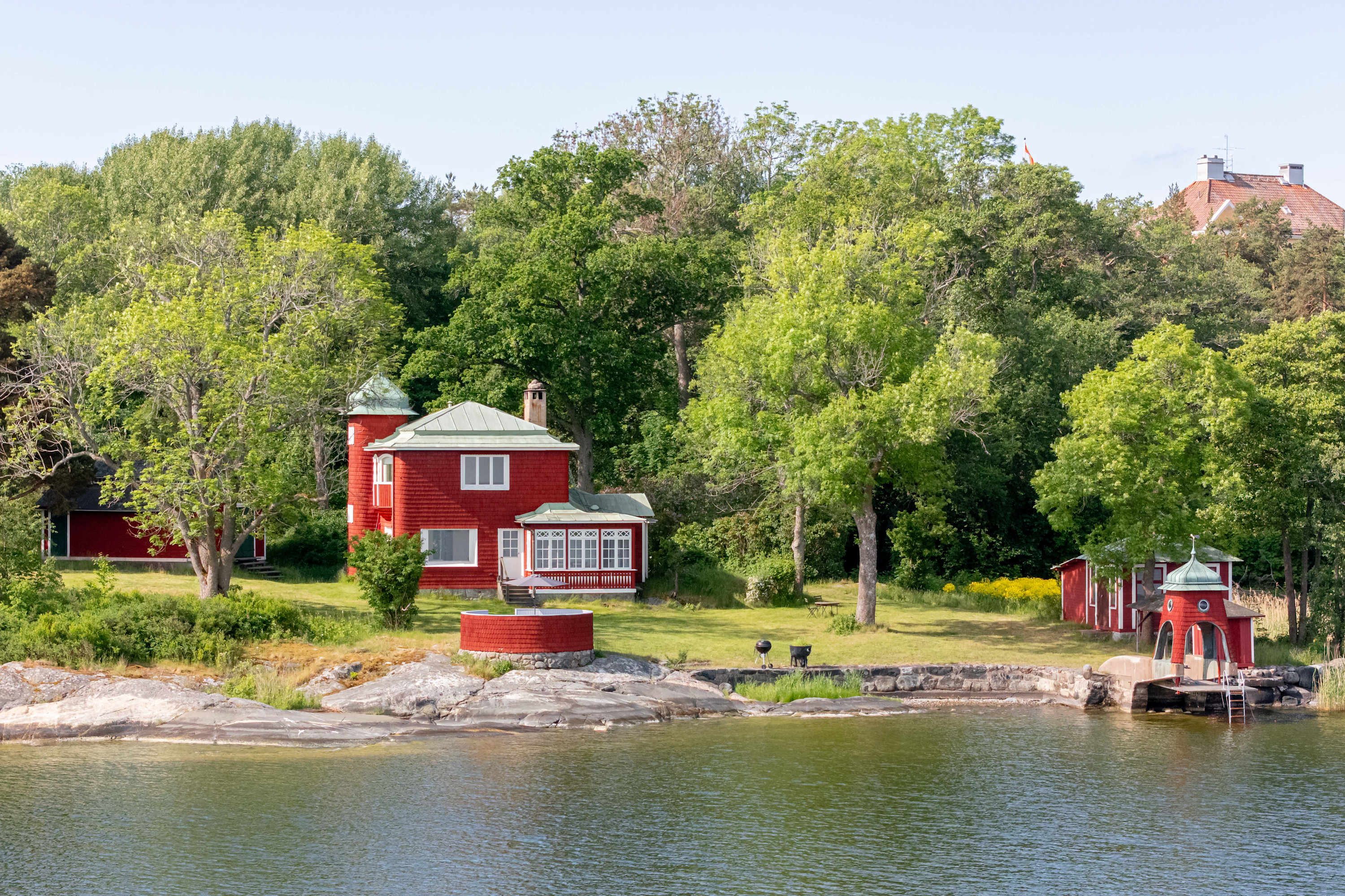 Historic Waterfront House Lidingo with Private Dock