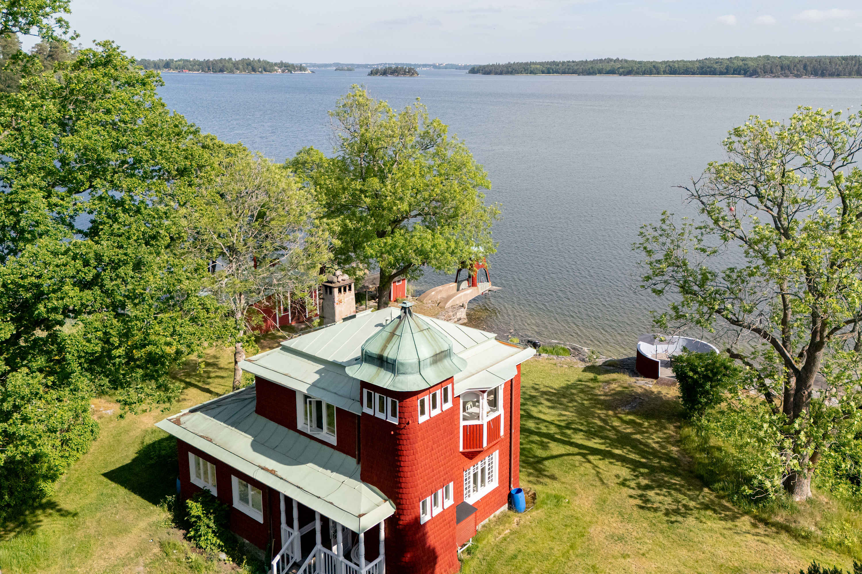 Historic Waterfront House Lidingo with Private Dock
