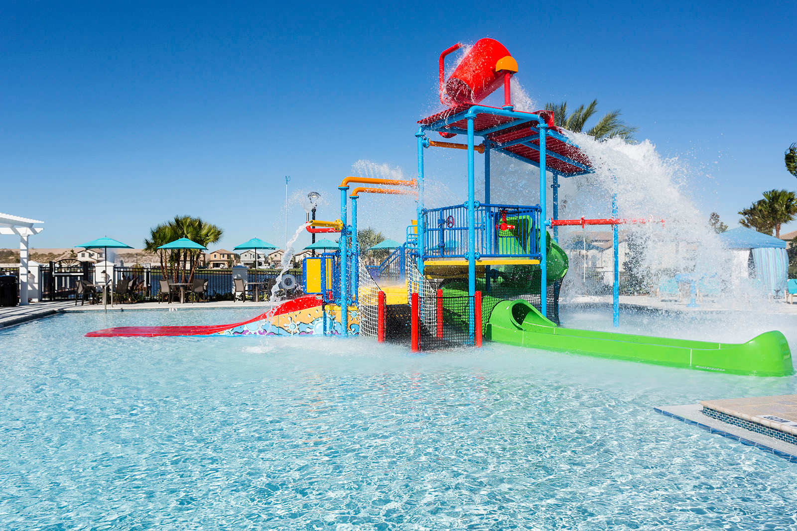 Non-stop family fun awaits at the community splash pad and water playground!