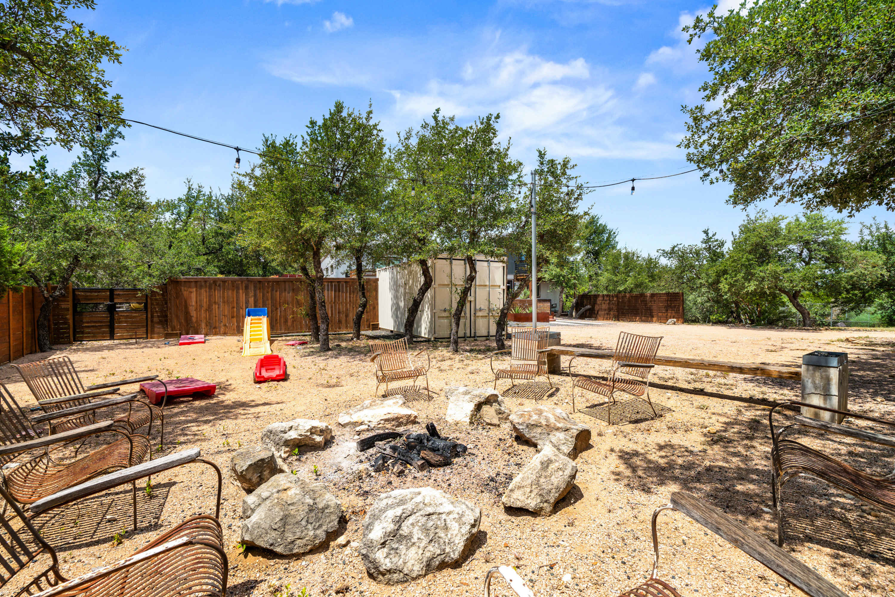 Cozy outdoor fireplace perfect for gathering, relaxing, and sharing stories