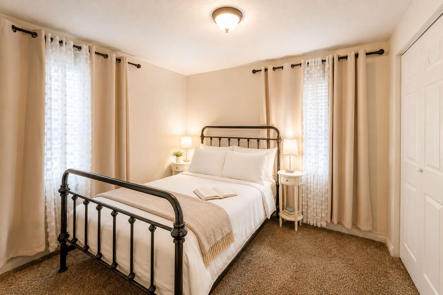 Second bedroom at The Maple with a comfortable full bed — Sheridan, Wyoming
