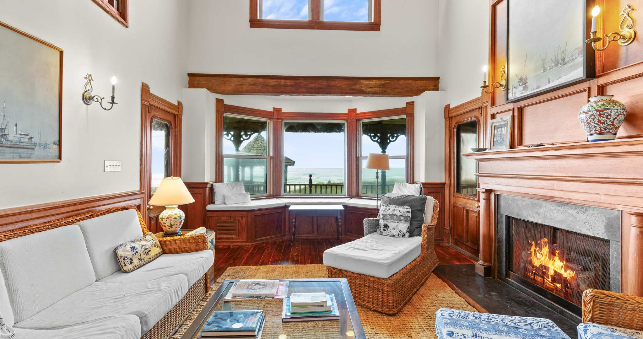 Curl up in the stunning living room & stream your favorites on the smart TV​