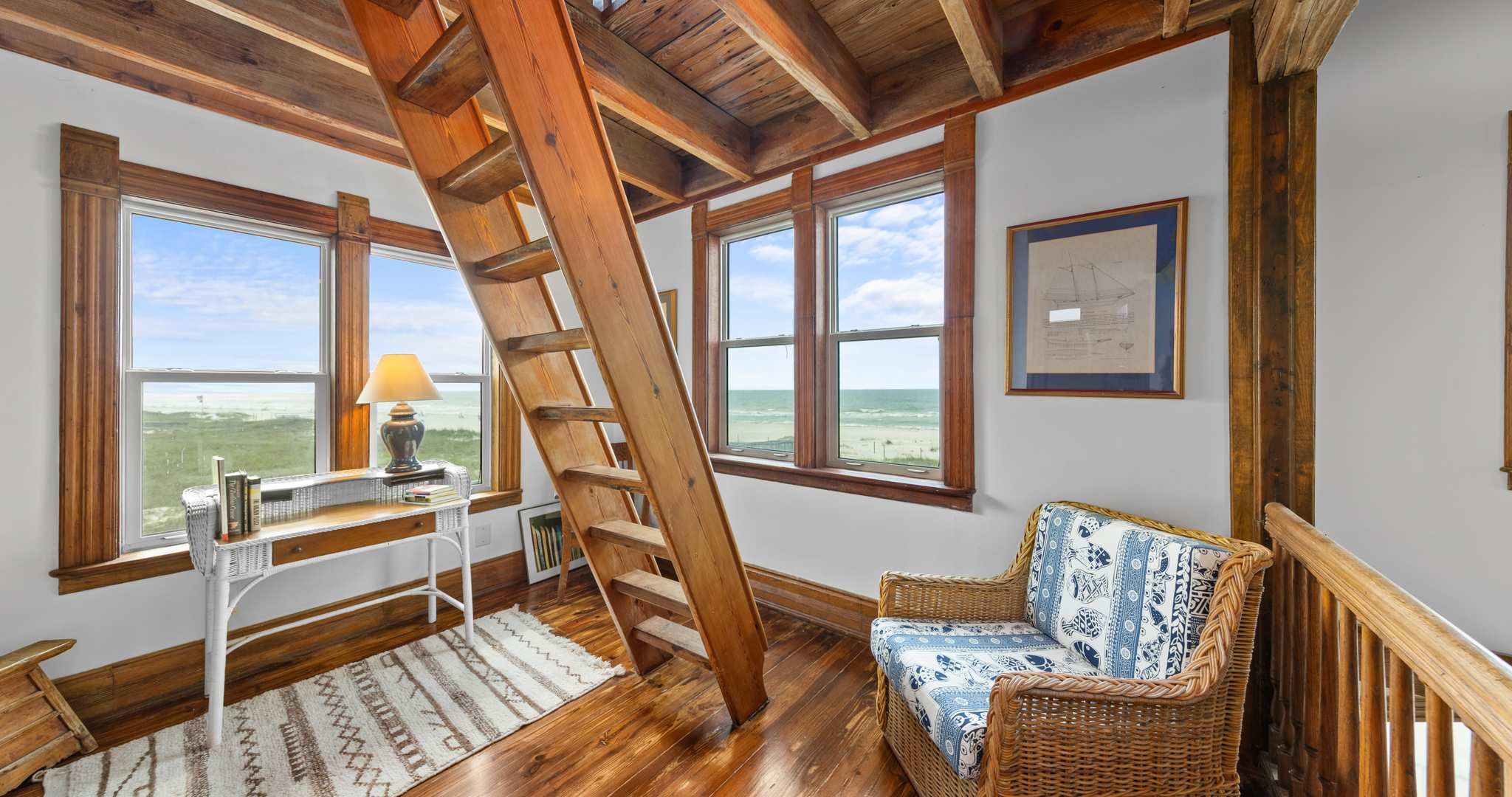 Grab a book in the ocean-view library or head up to the loft to recharge​