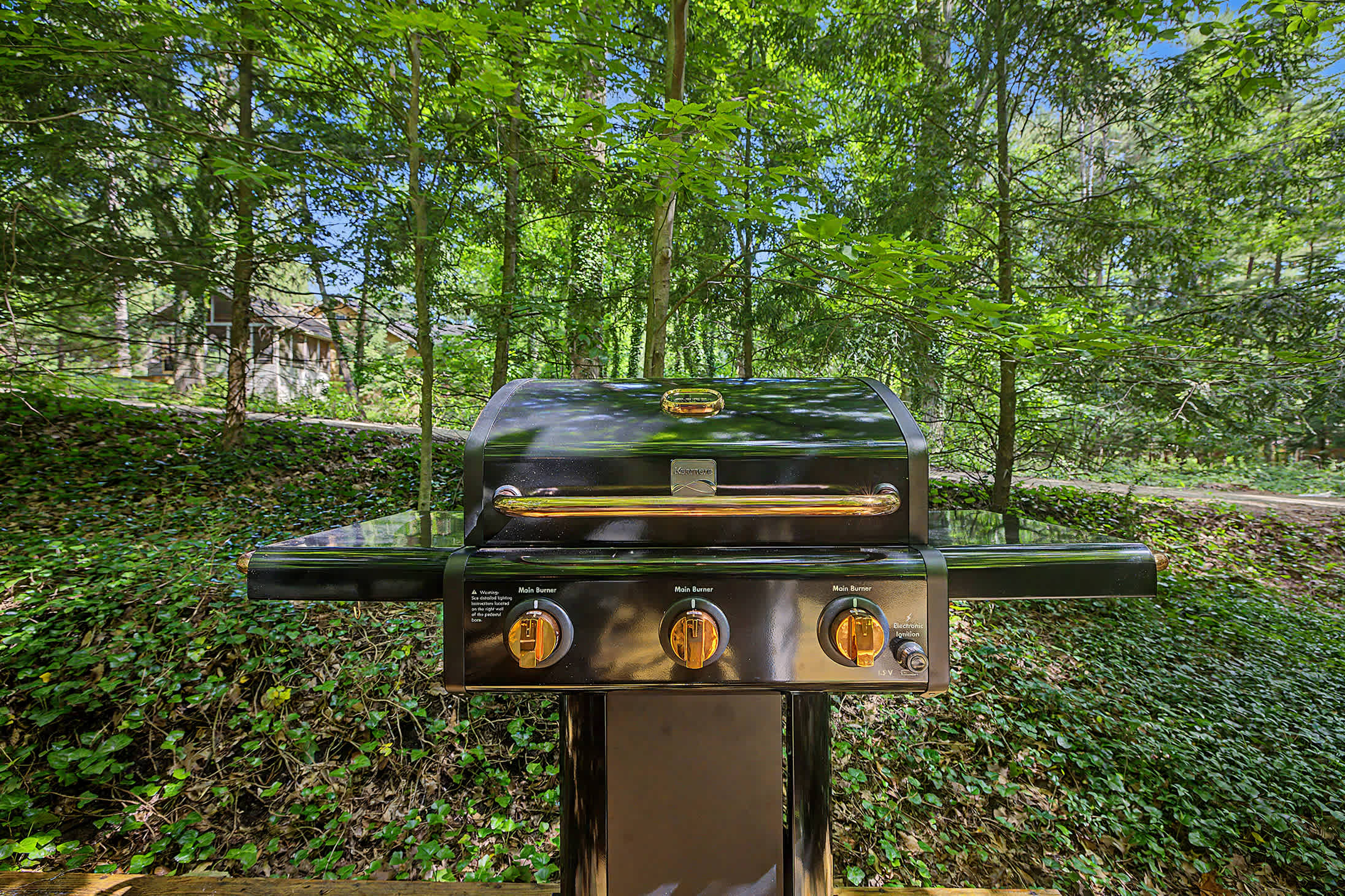 Outdoor grill keeps mealtime simple after a day exploring.