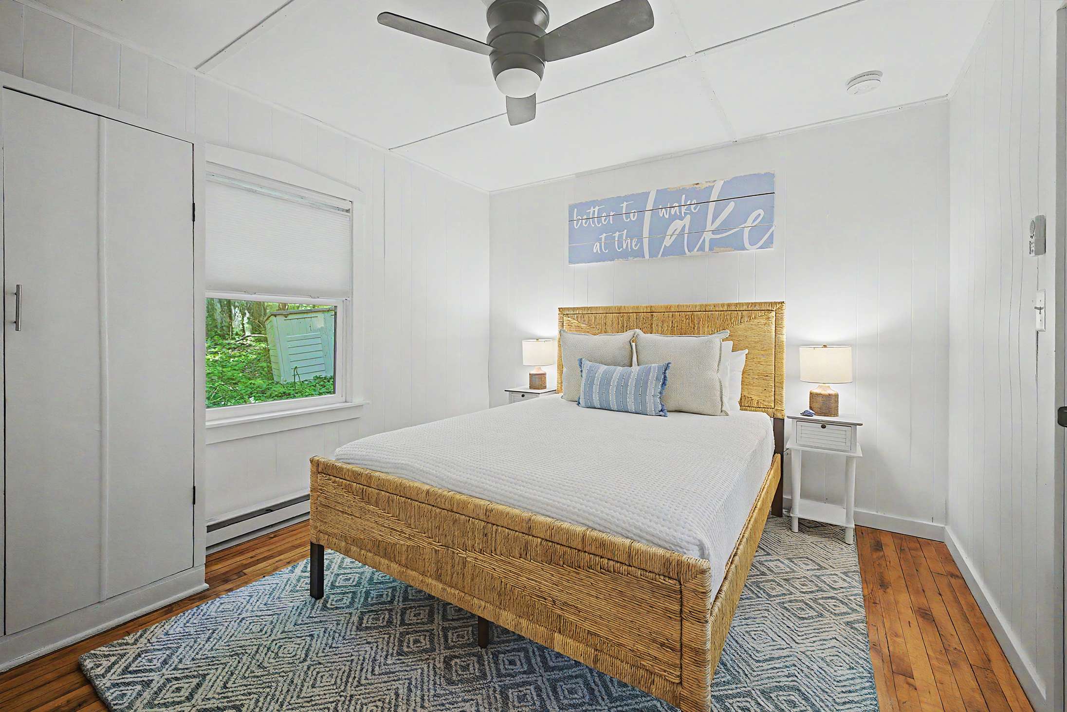 Bedroom 2 has a queen-sized bed.