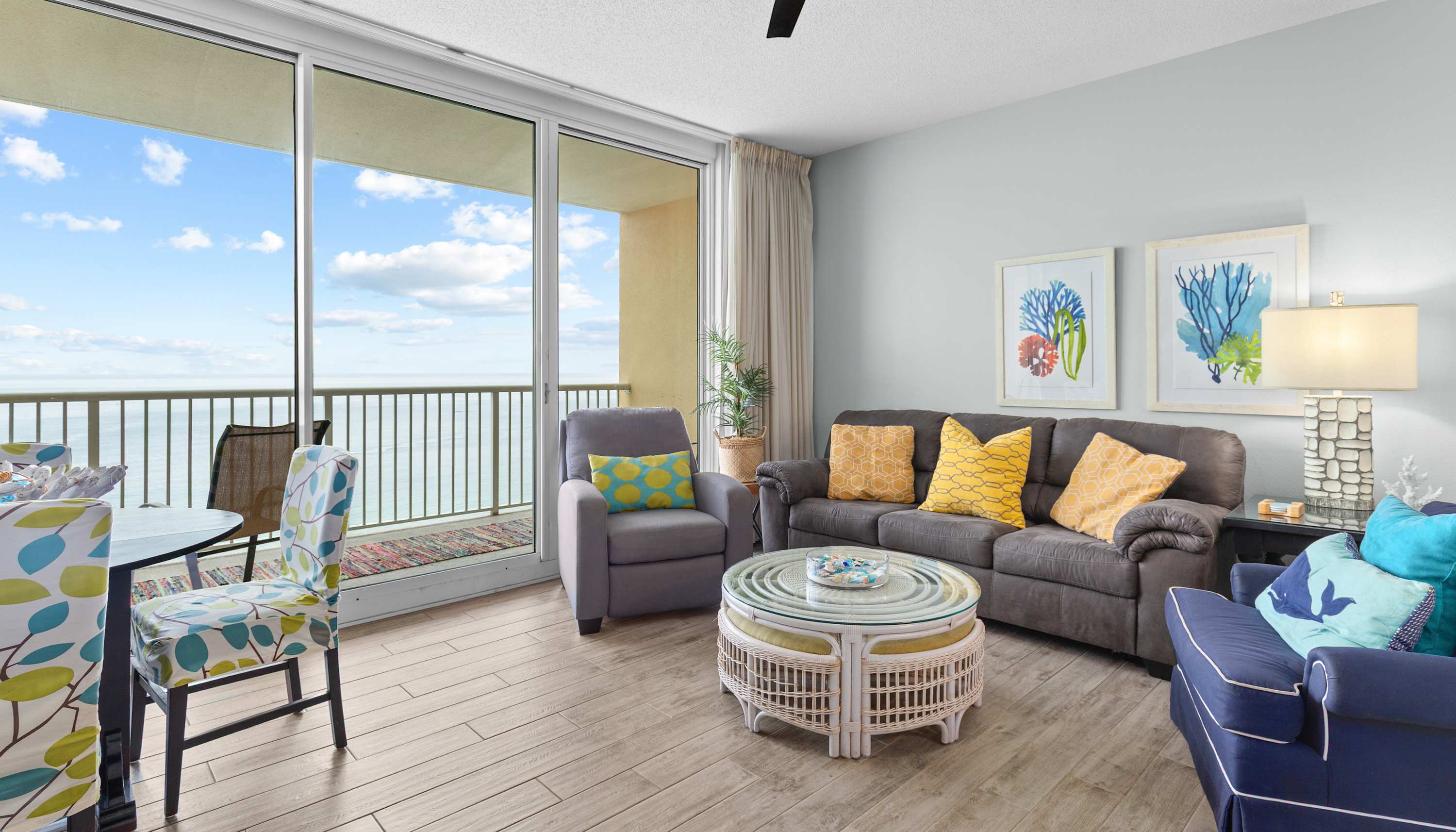 Bright, cozy living space designed for relaxation