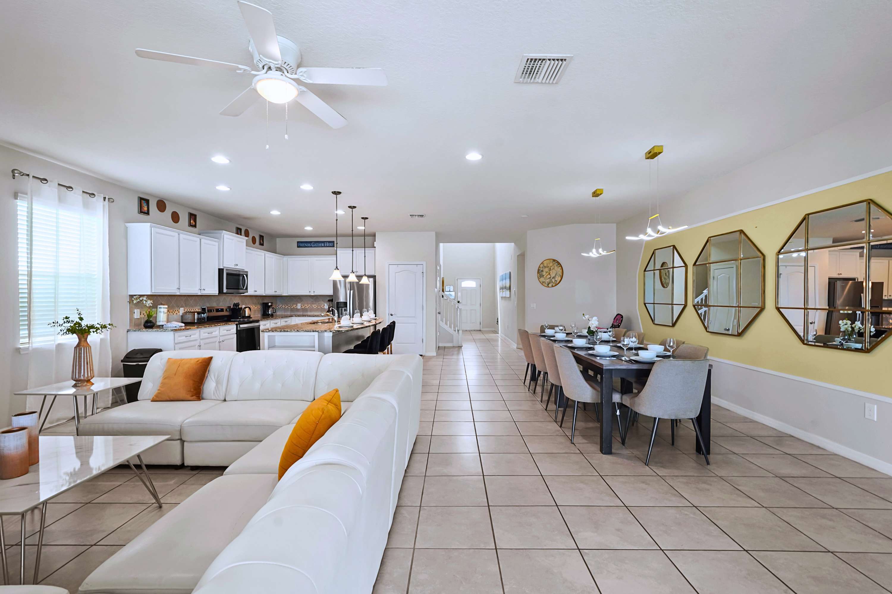 Expansive open-floor design ensures no one is left out of the conversation or the fun.