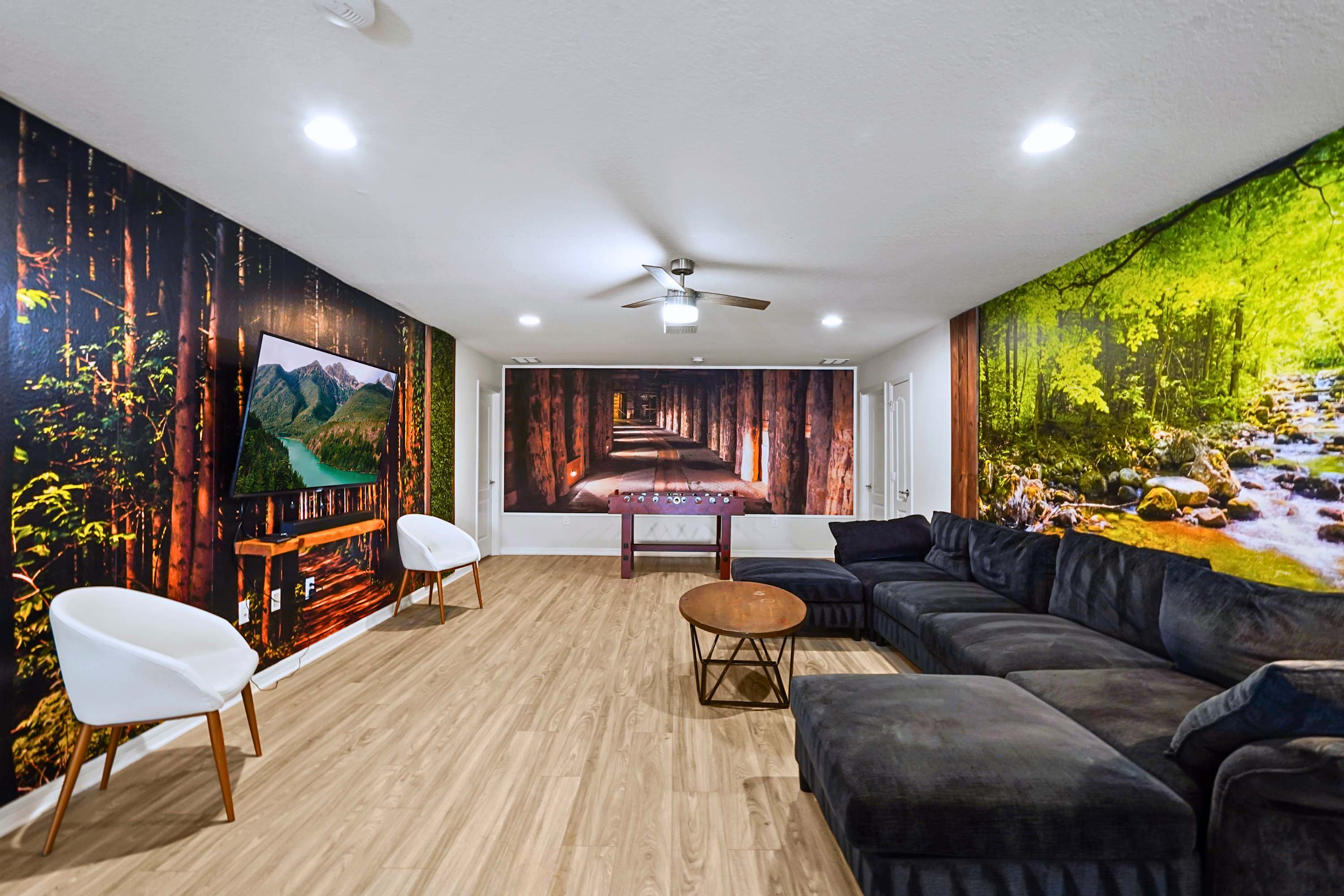 Host the ultimate movie night or catch the big game in a massive, comfortable secondary living room.