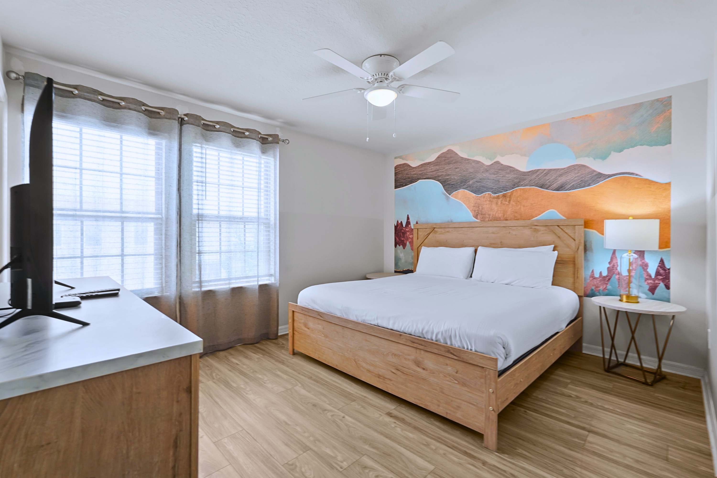 Flooded with natural light! A thoughtfully styled room built with ultimate comfort in mind.