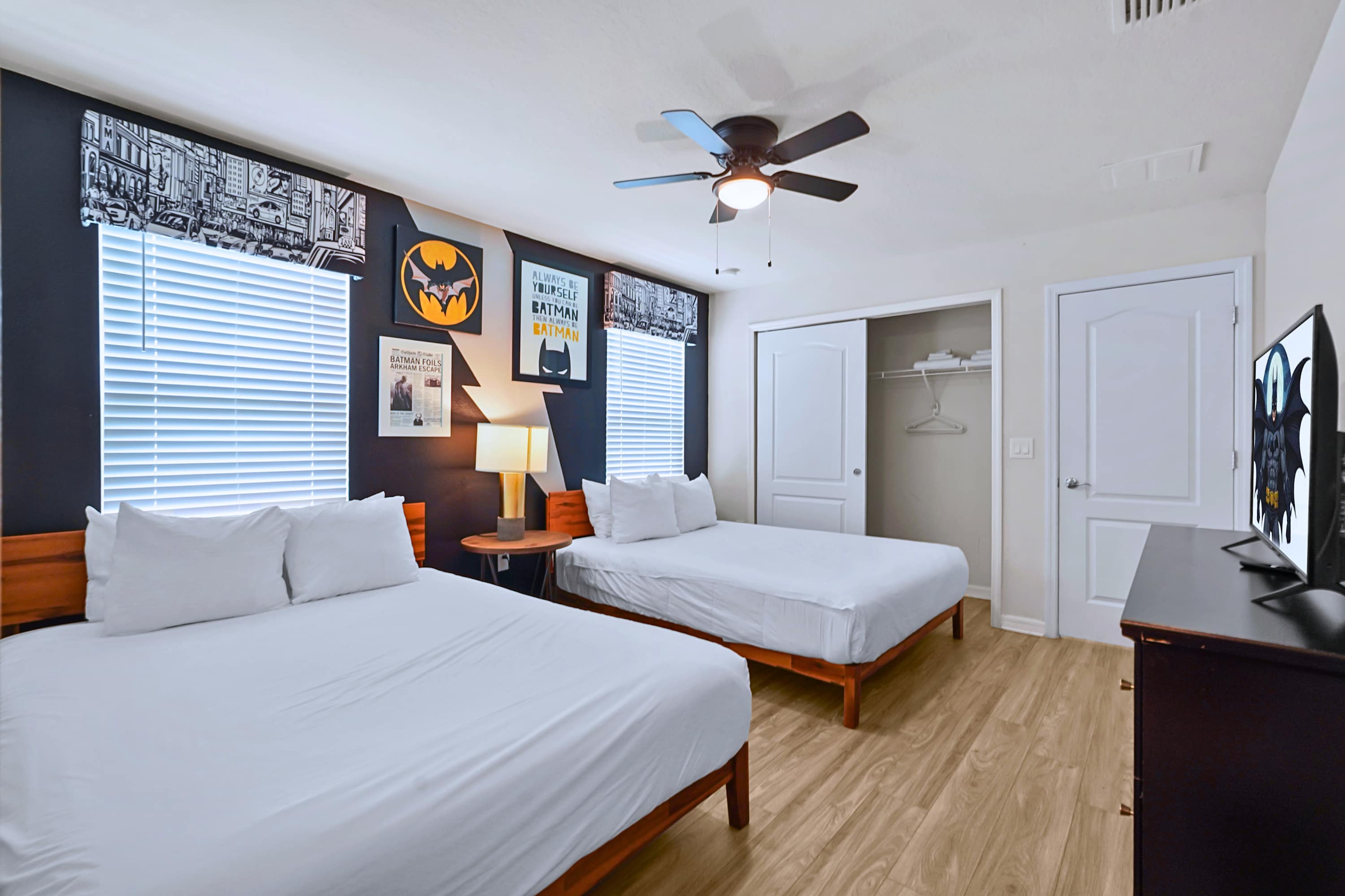 Bright, spacious group-sleeping bedroom design.