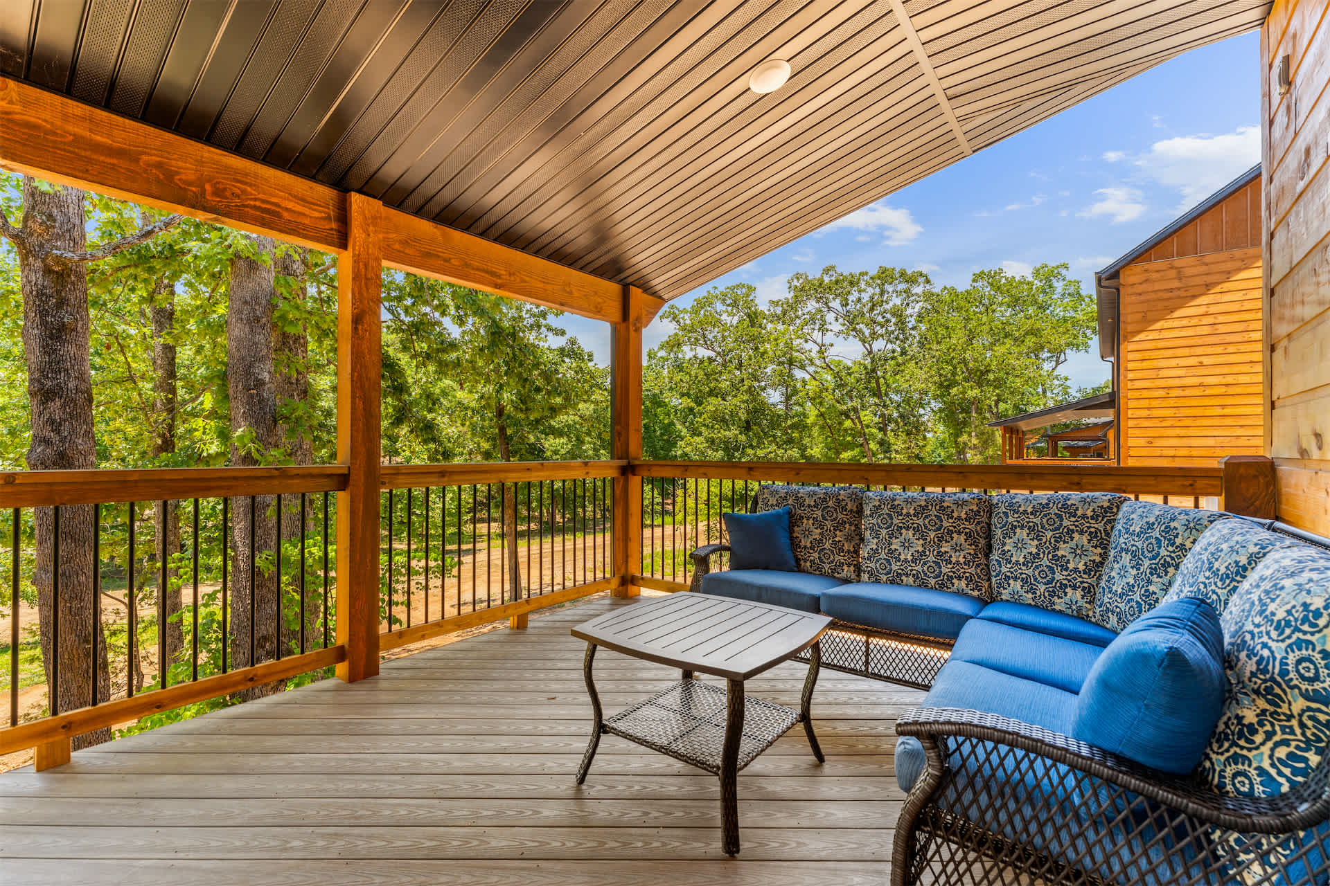 Lounge the day away or dine alfresco with serene views on the deck​