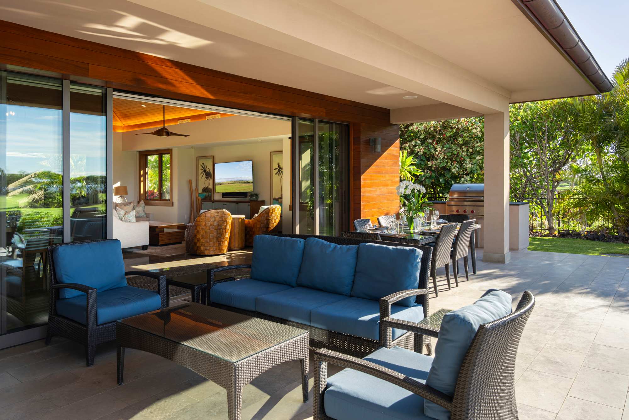 Lanai | Aloha Nui at Residences of Laulea, Big Island, Hawaii, by Luxus Vacation Properties