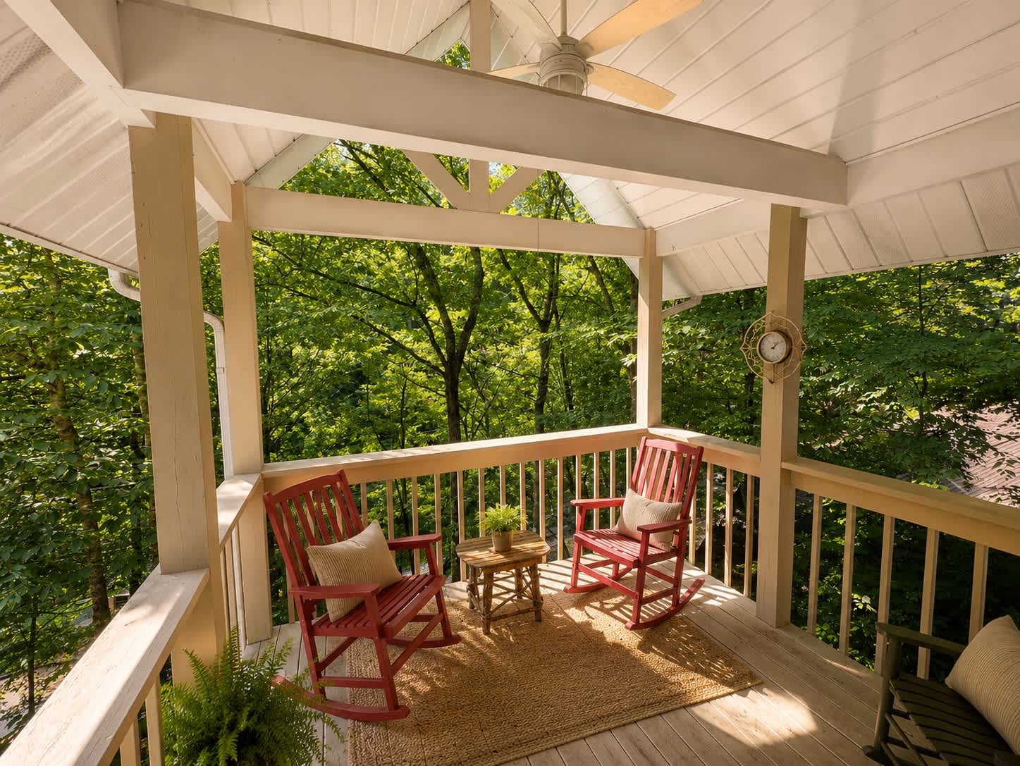 Lounge the day away with treetop views on the 2nd-floor balcony
