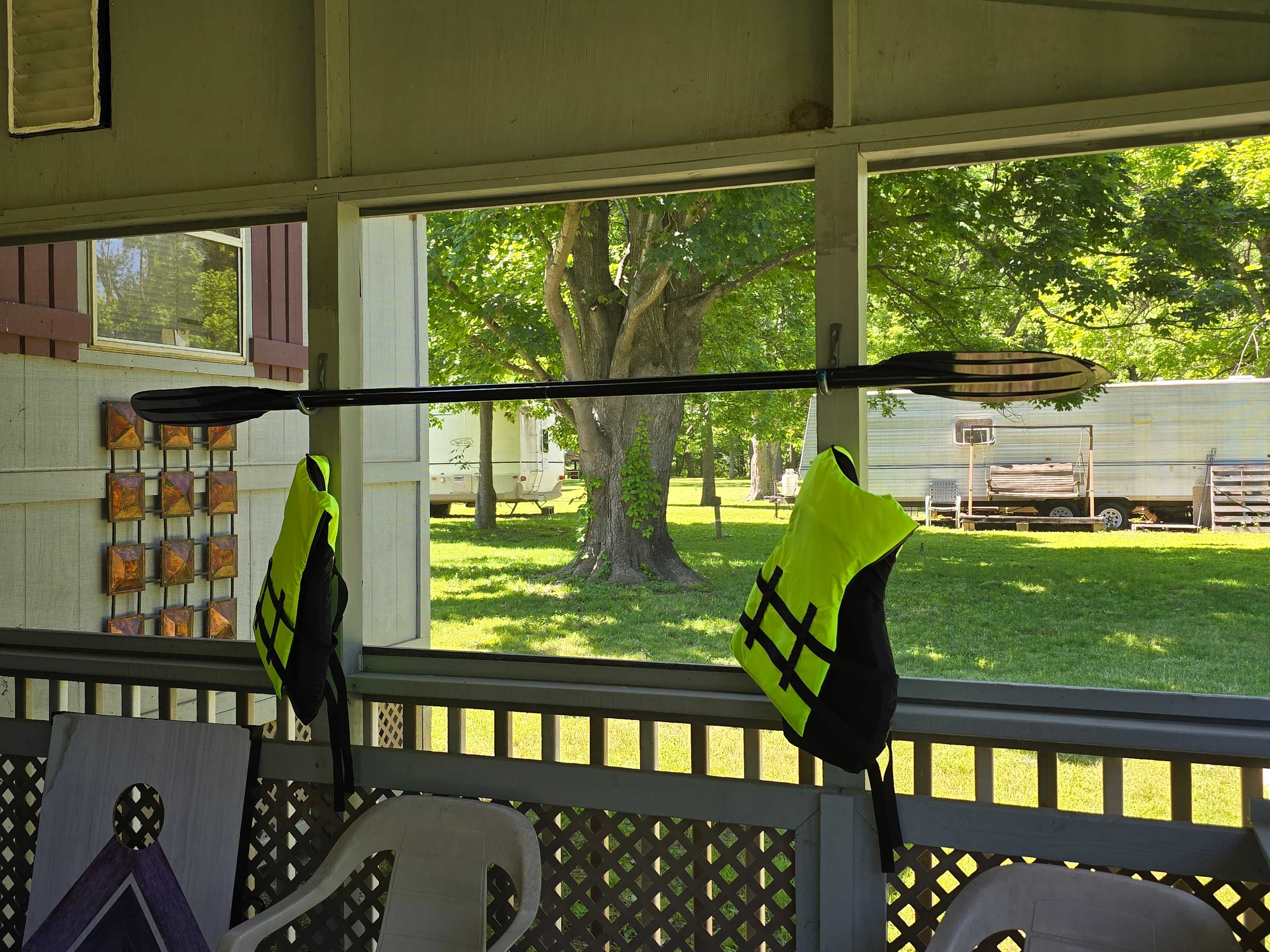 Life Vests and Paddles for guest use