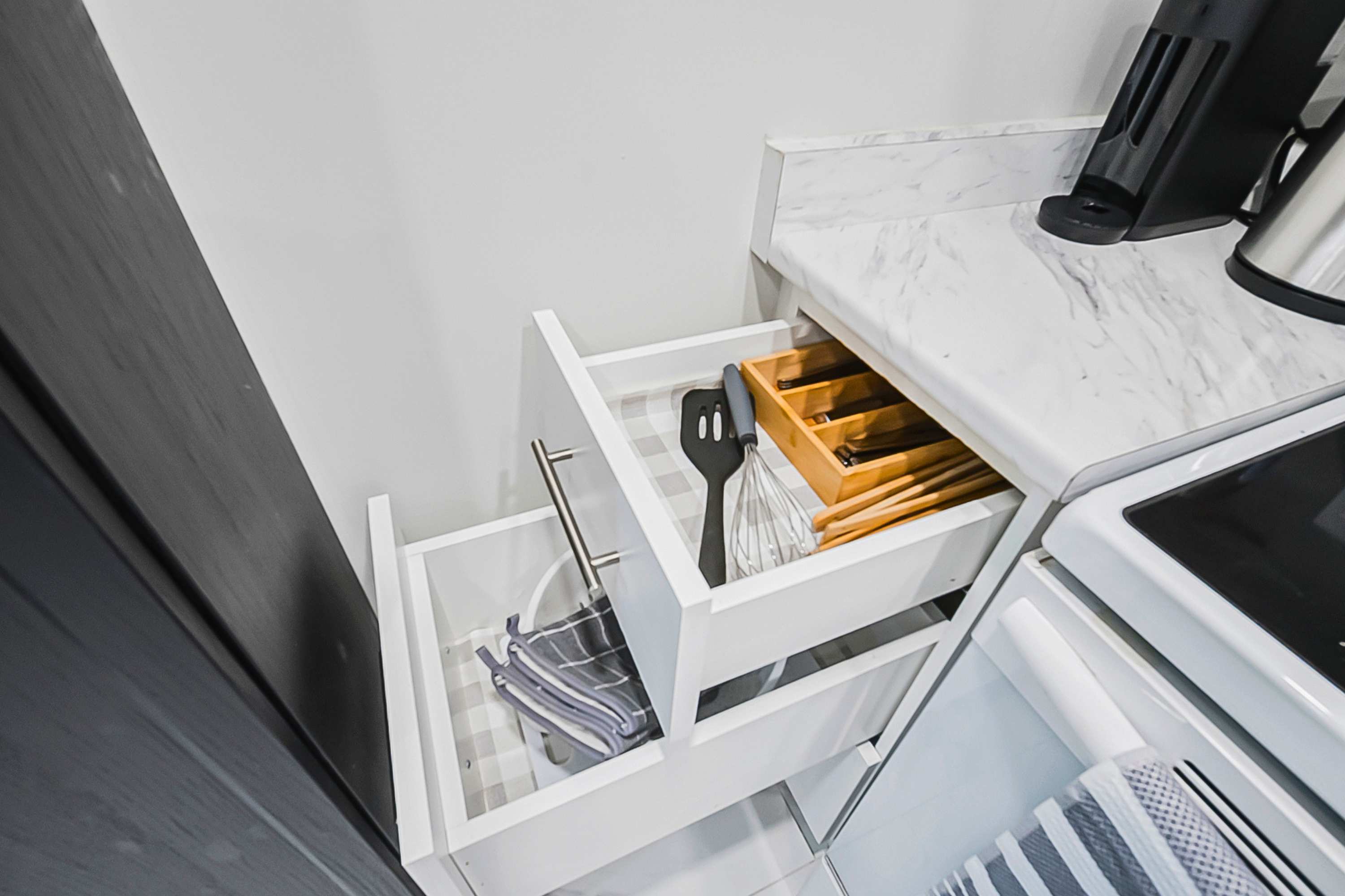 Well-stocked kitchen utensils for convenient everyday cooking