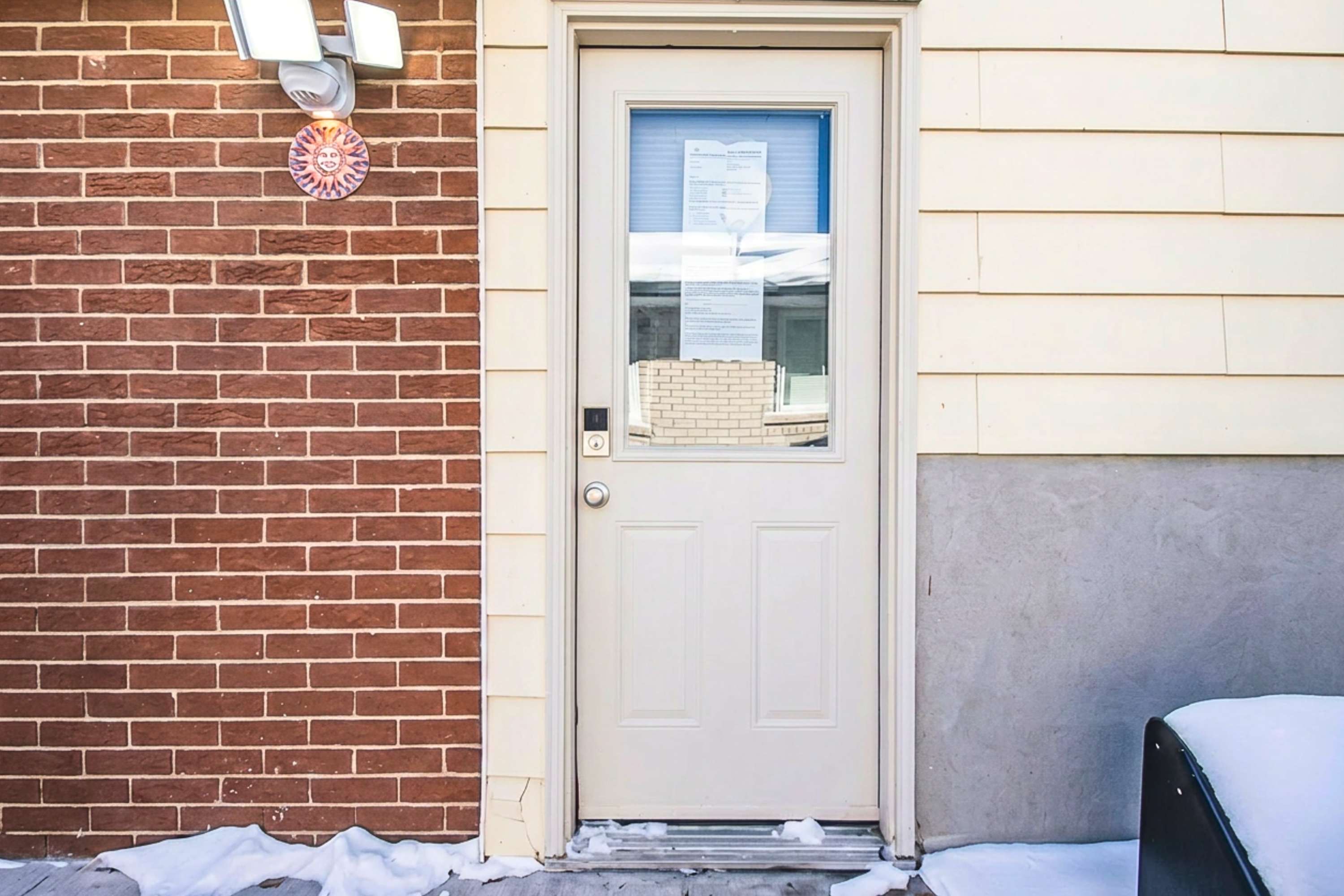 Front door entrance to the unit