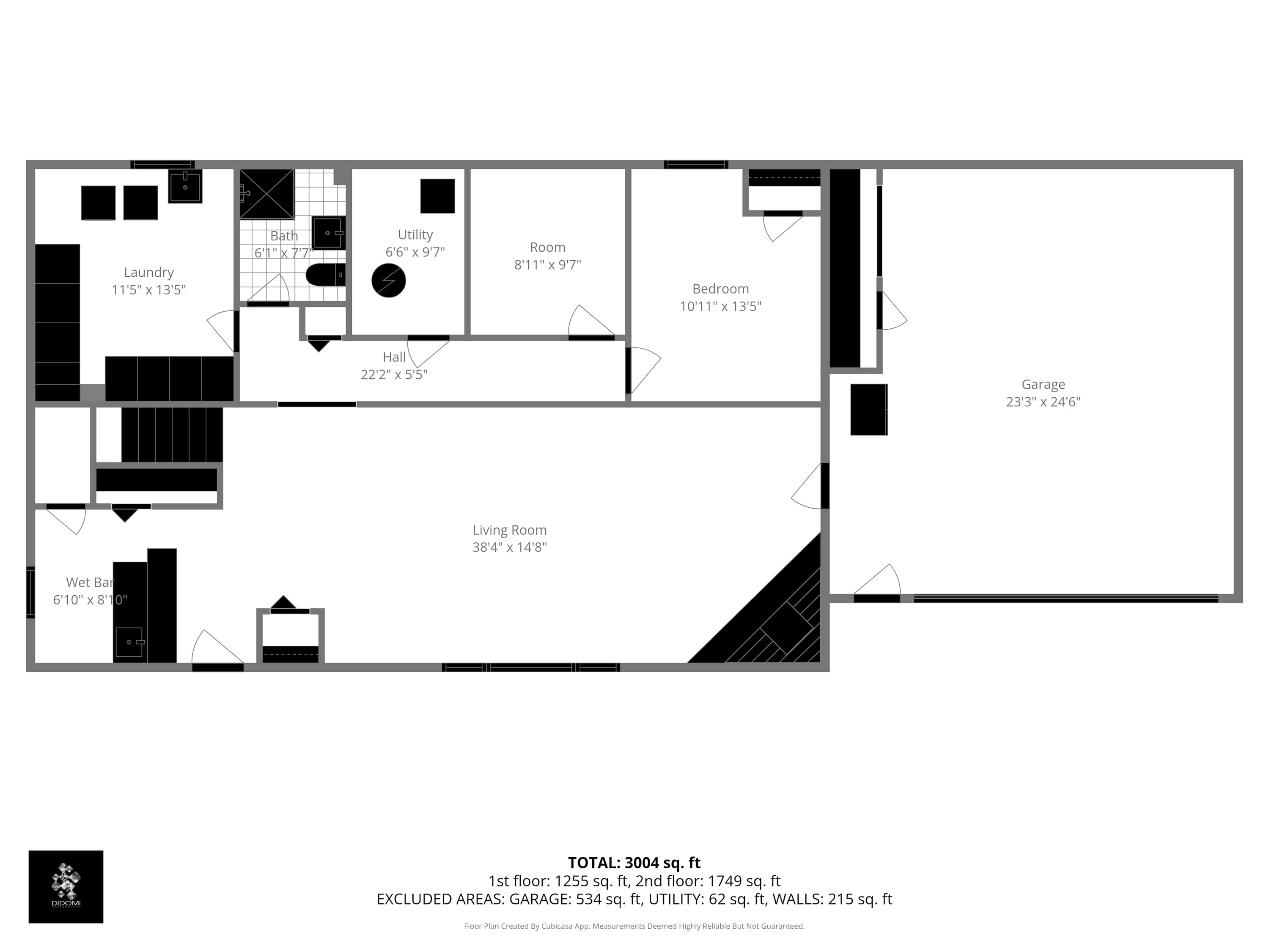 Creekside Lodge's 1st level floor plan.
