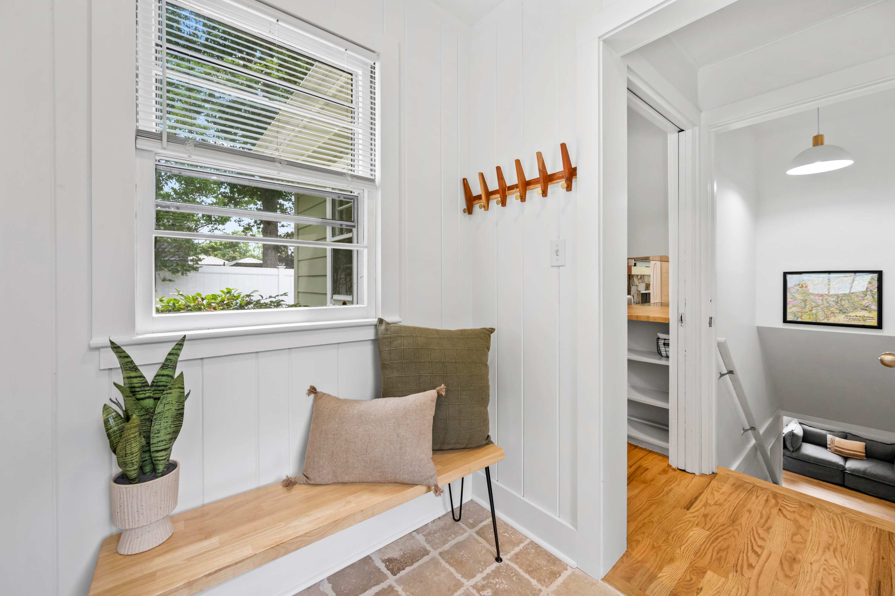 Stairs to Queen Suite + Laundry