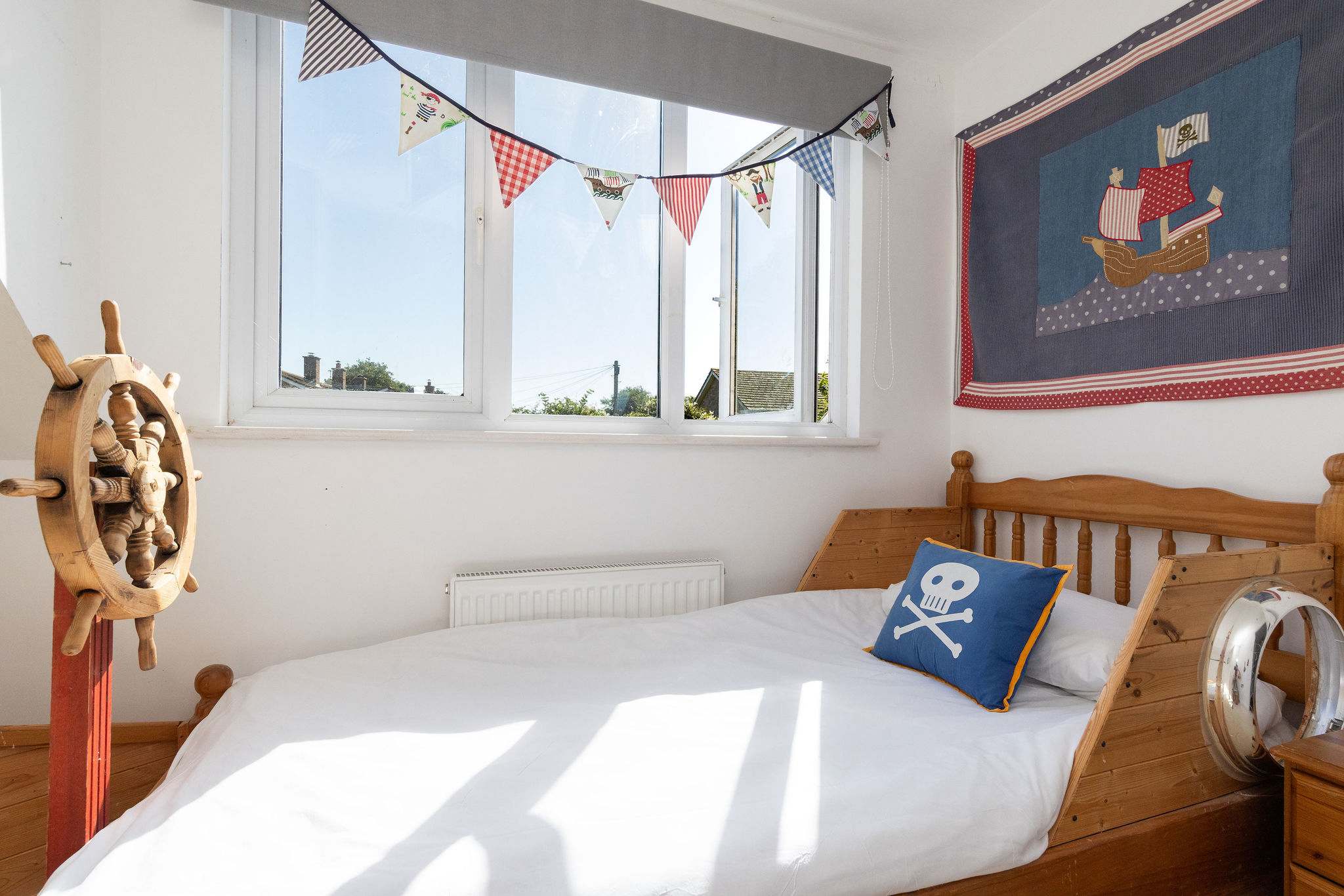 Spark imaginations in this exciting nautical bedroom, perfect for a memorable family getaway.