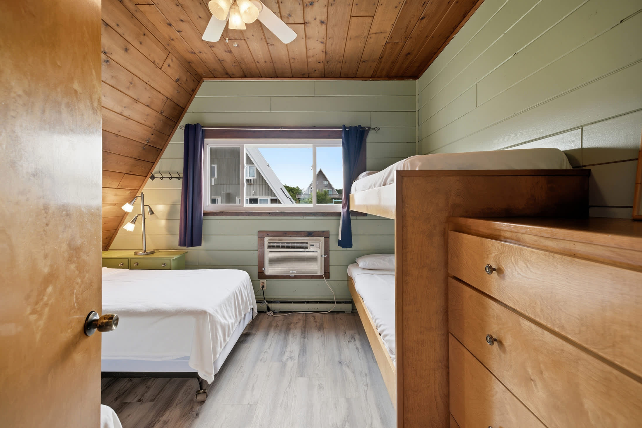 Chalet #8's bedroom layout provides flexible sleeping for every guest.