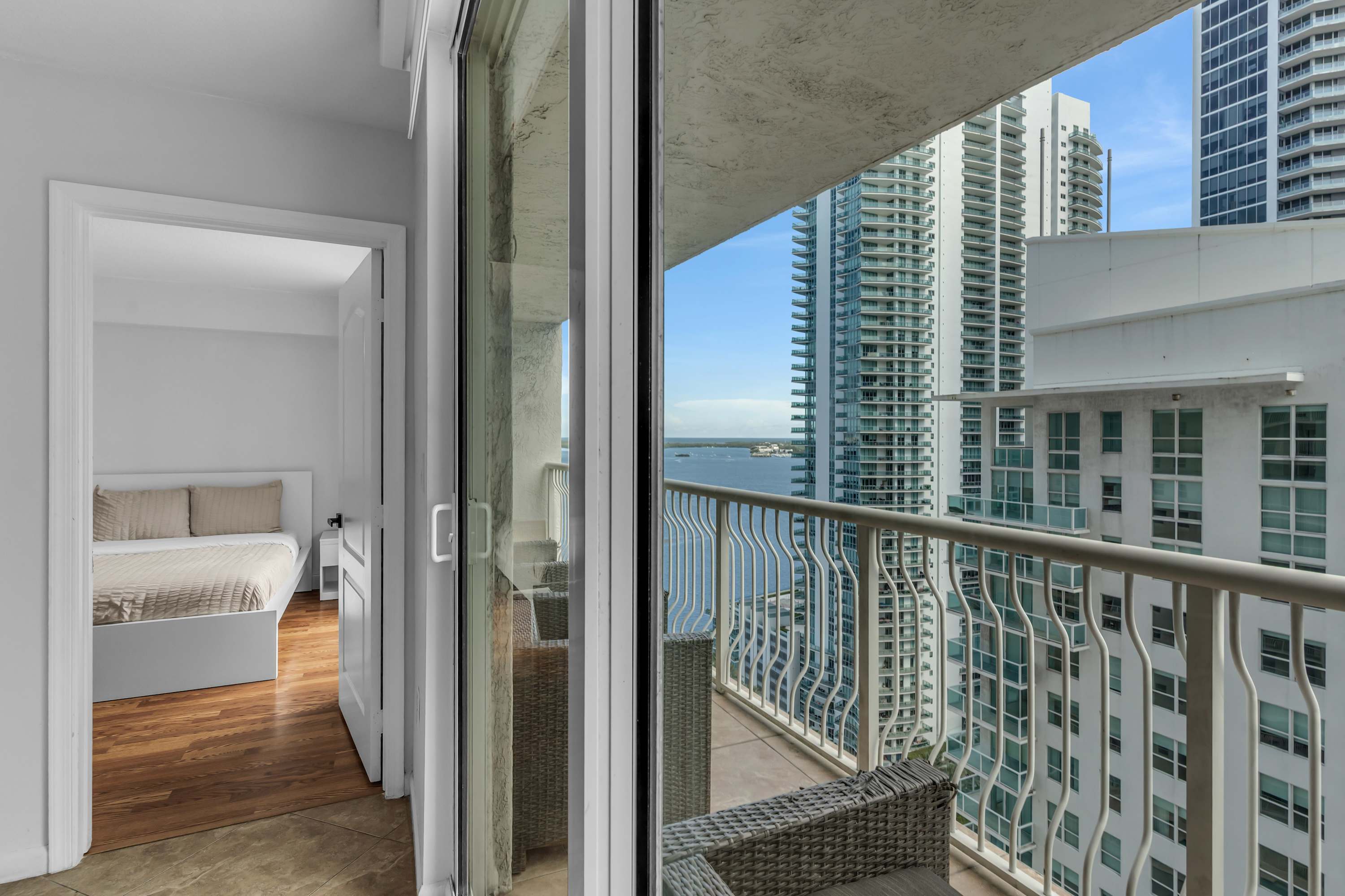 Lounge the day away with stunning water & city views on the balcony​