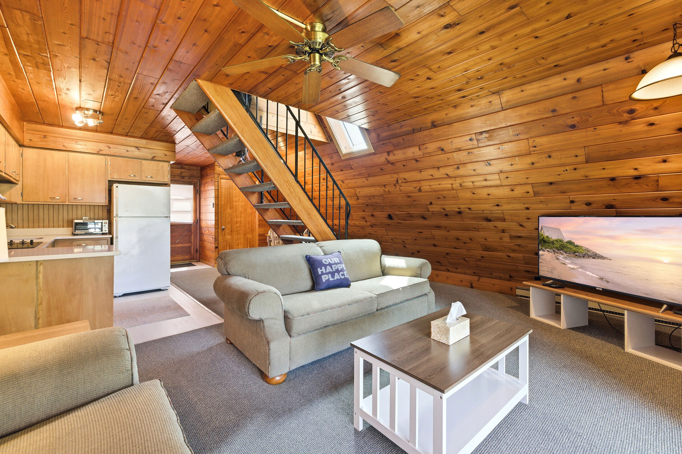 A cozy landing spot after full days exploring Lake Michigan and Stevensville.