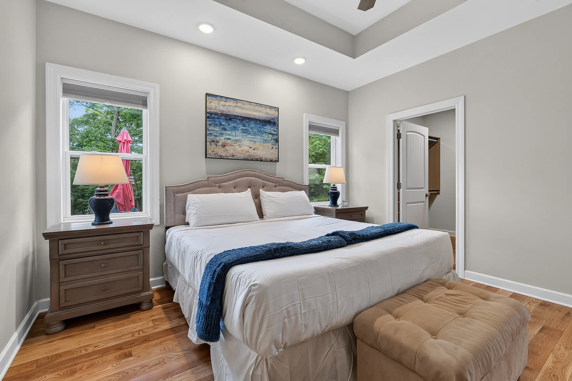 Bedroom 1-King Bed, TV, Ceiling fan