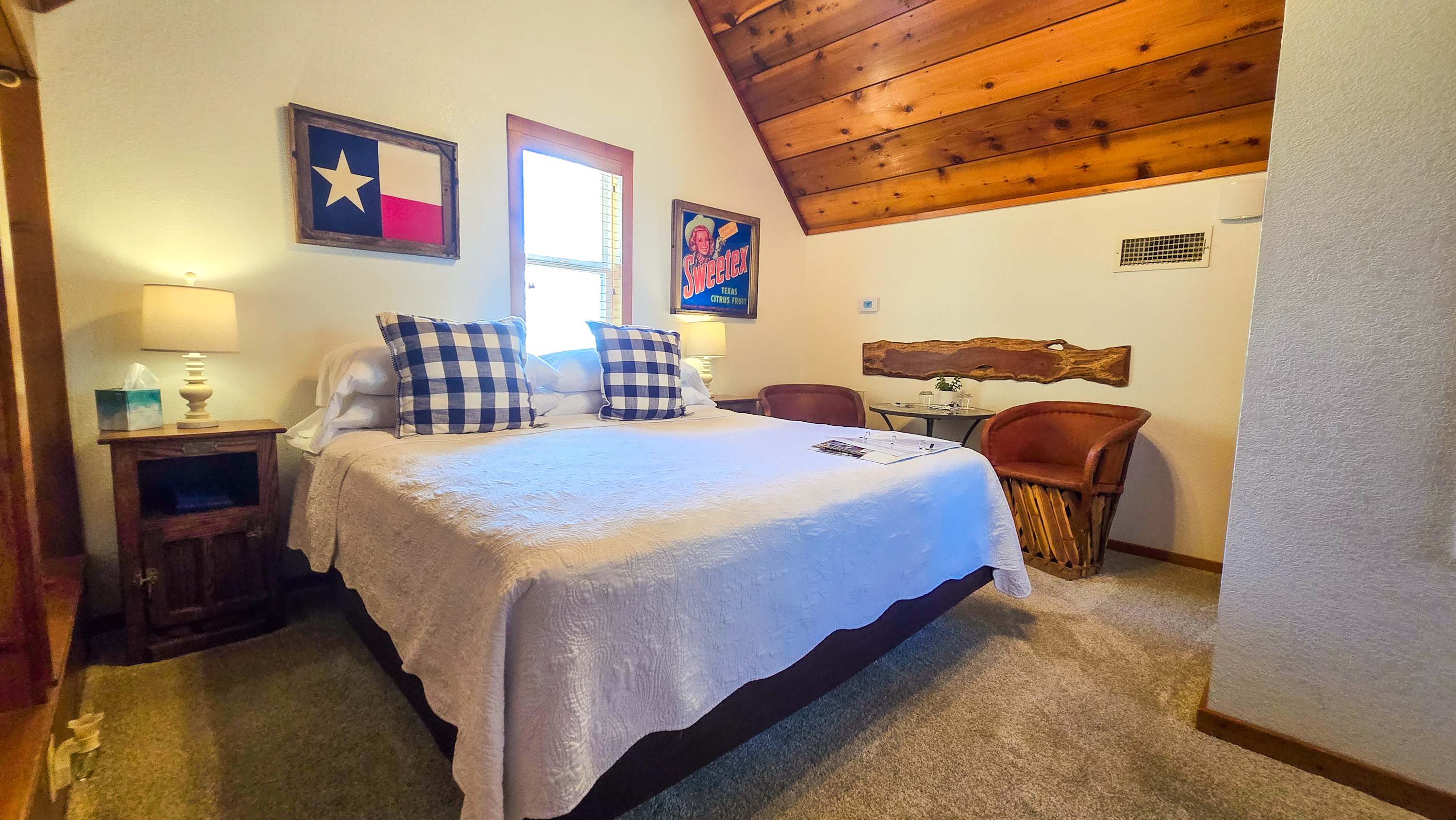 Stream your favorites on the smart TV while you recharge in the king-sized bed​