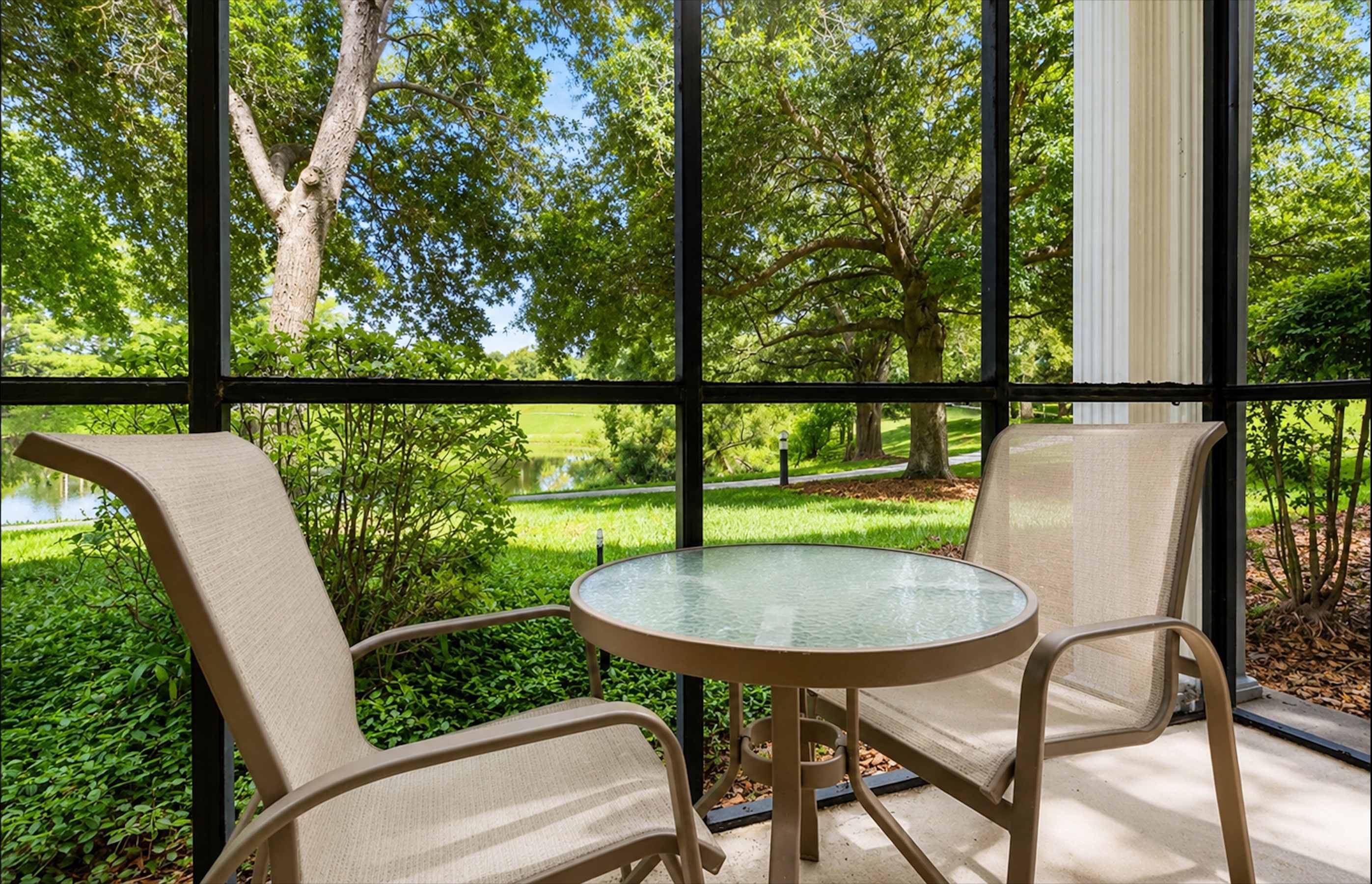 Enjoy fresh air from the screened patio