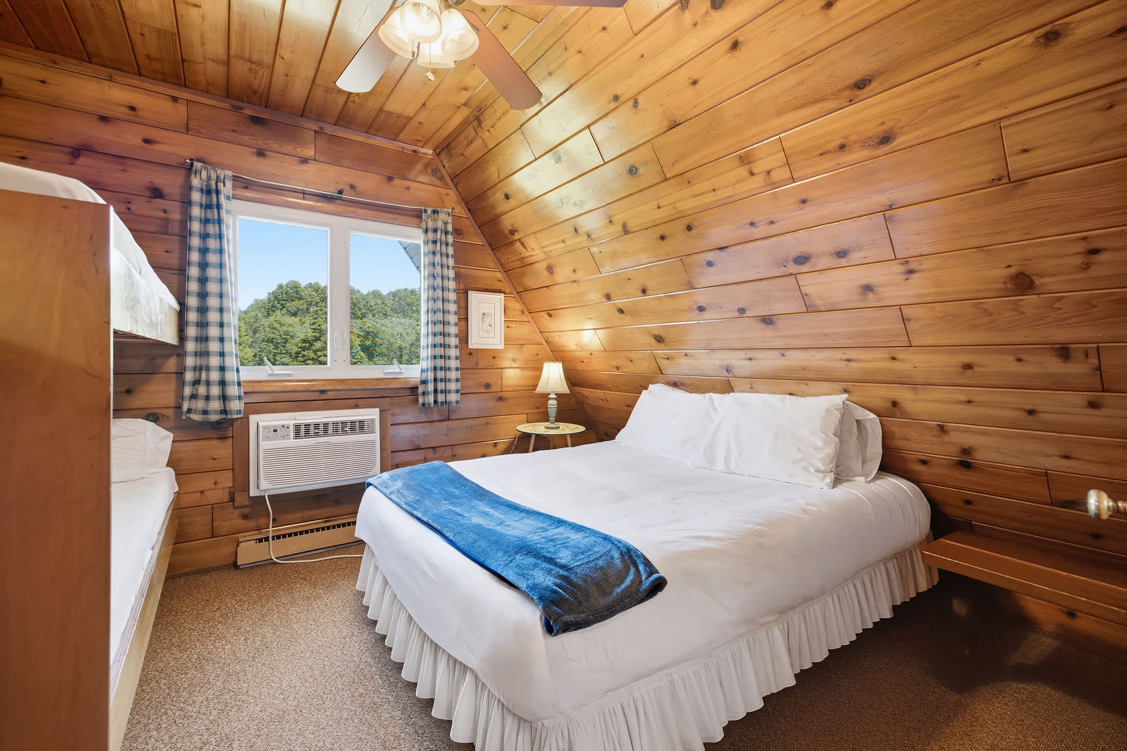 Bedroom 2 is on the 2nd floor and has a double and single bunk bed.