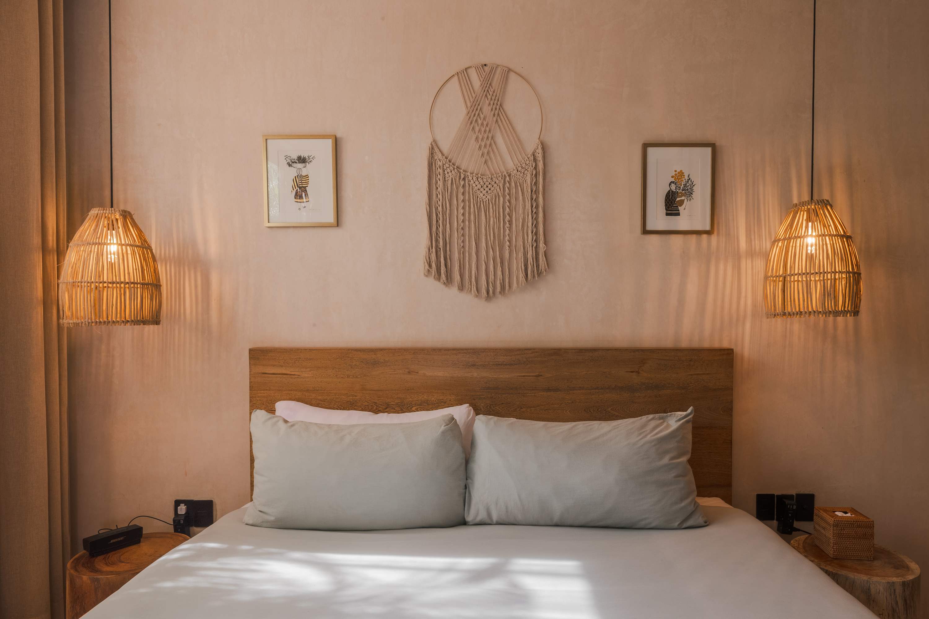 Spacious and inviting bedroom filled with natural light, creating a bright, cozy, and romantic atmosphere.
