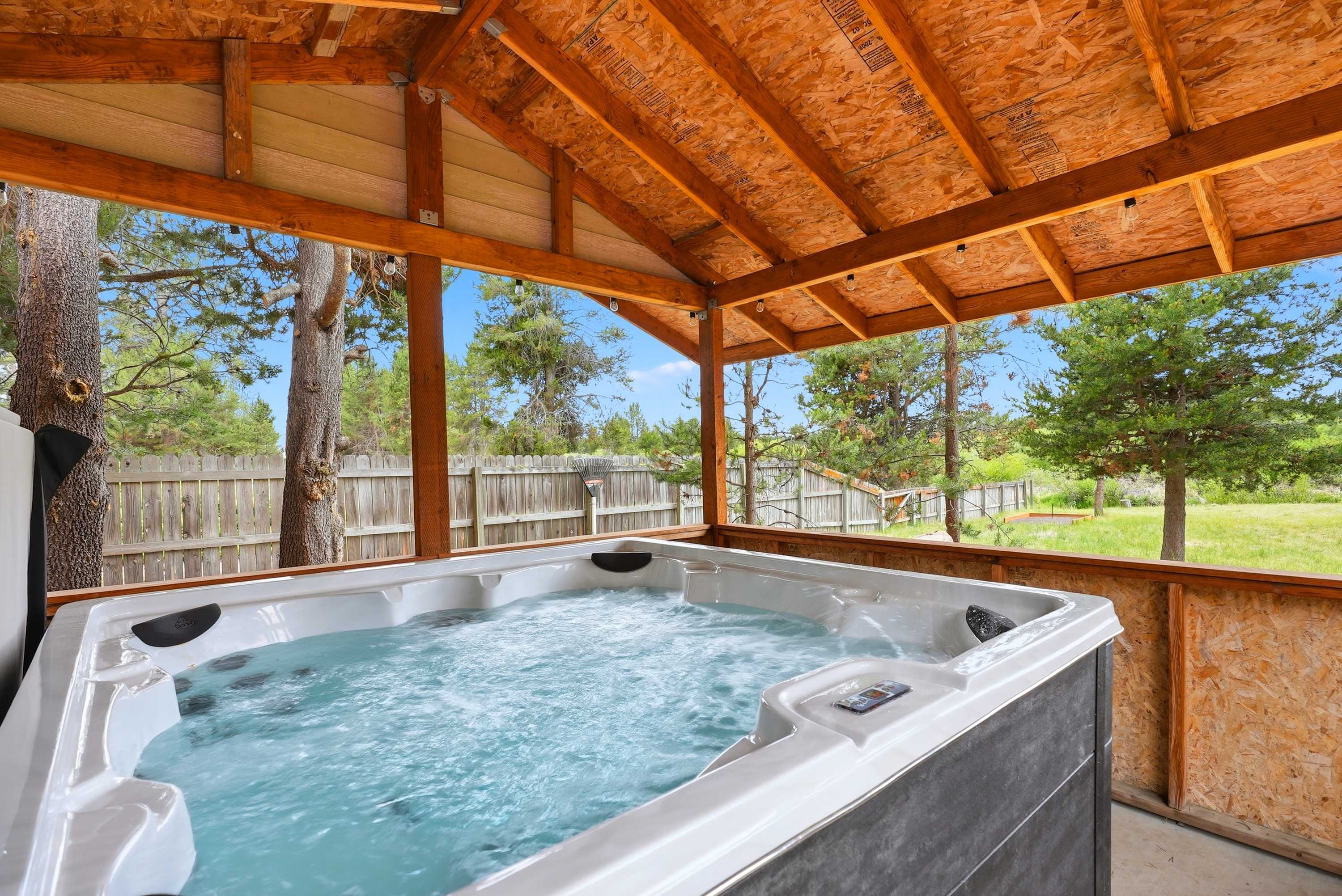 Relax in the comfort of your private hot tub room