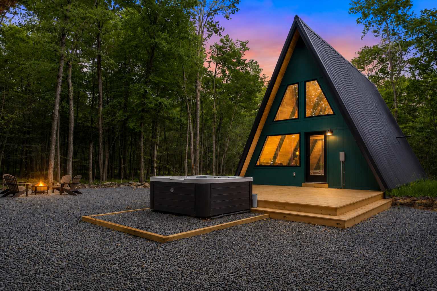Modern New A-Frame Cabin | Hot Tub | Big Bass Lake