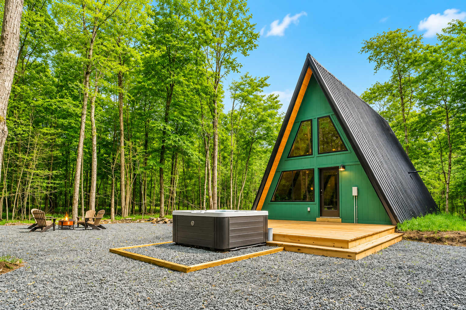 Modern New A-Frame Cabin | Hot Tub | Big Bass Lake