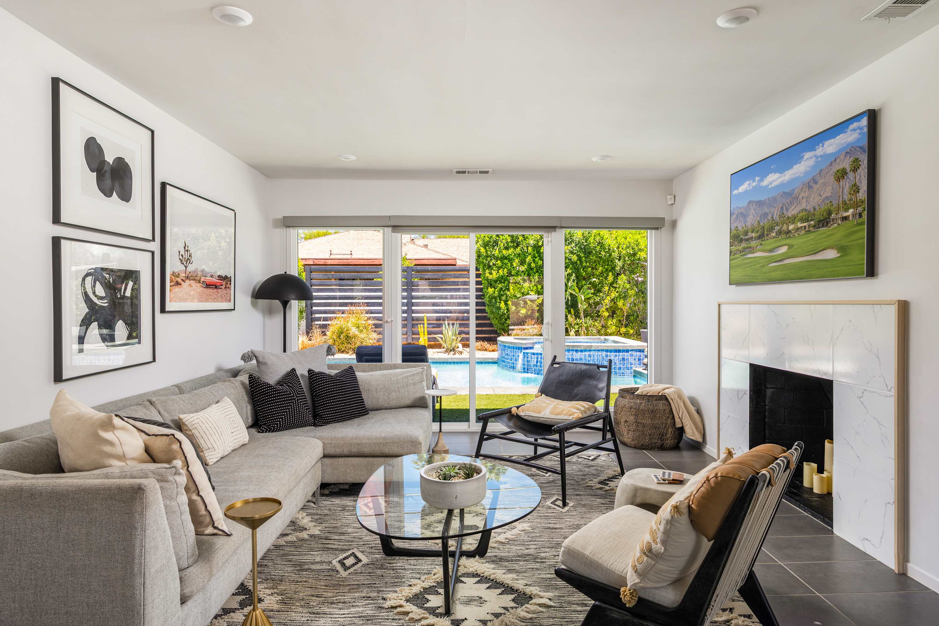 Living Room | Desert Charmer in Palm Springs, California by Luxus Vacation Properties