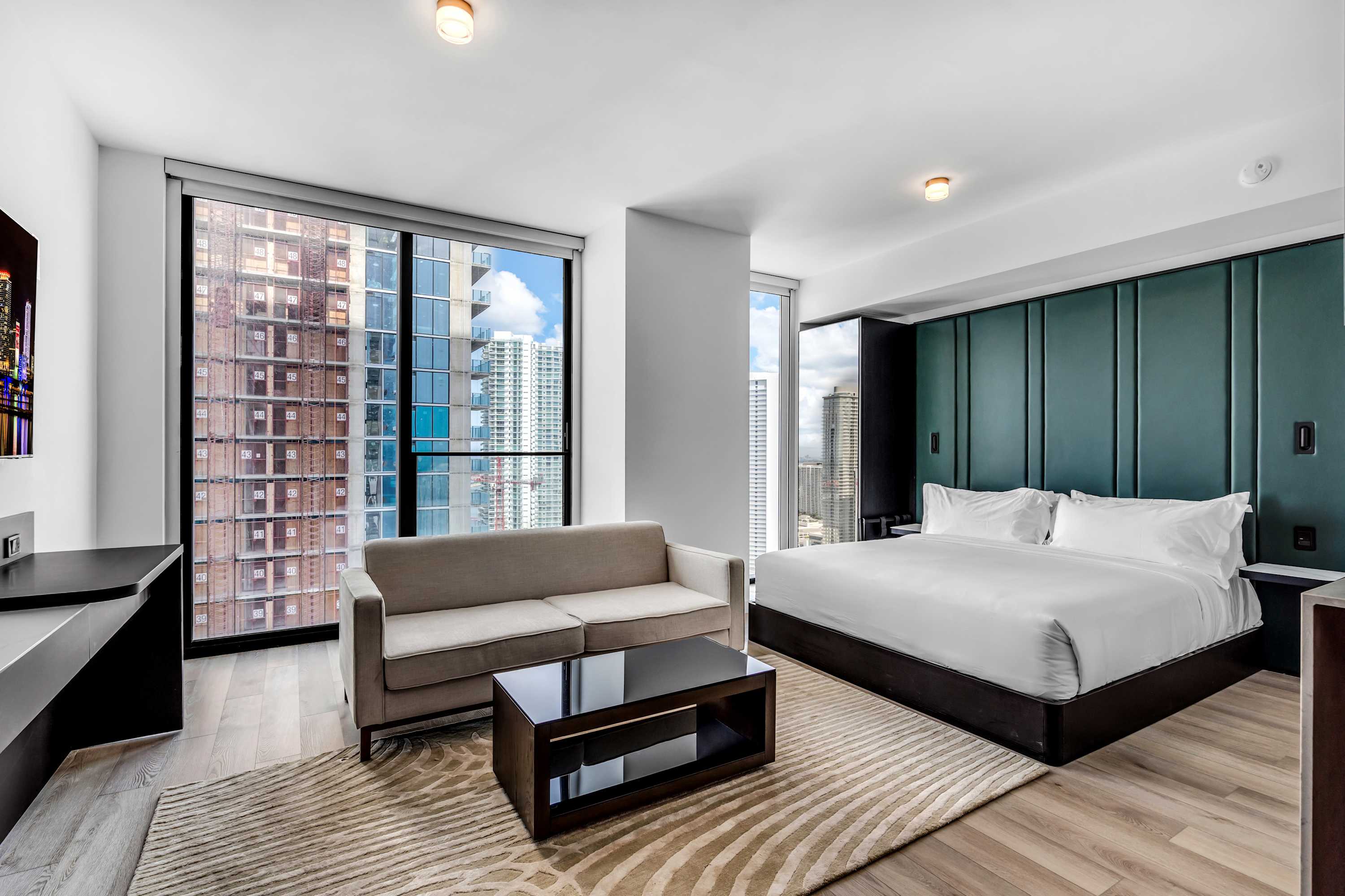 Recharge in the plush king-sized bed & stream your favorites on the smart TV​