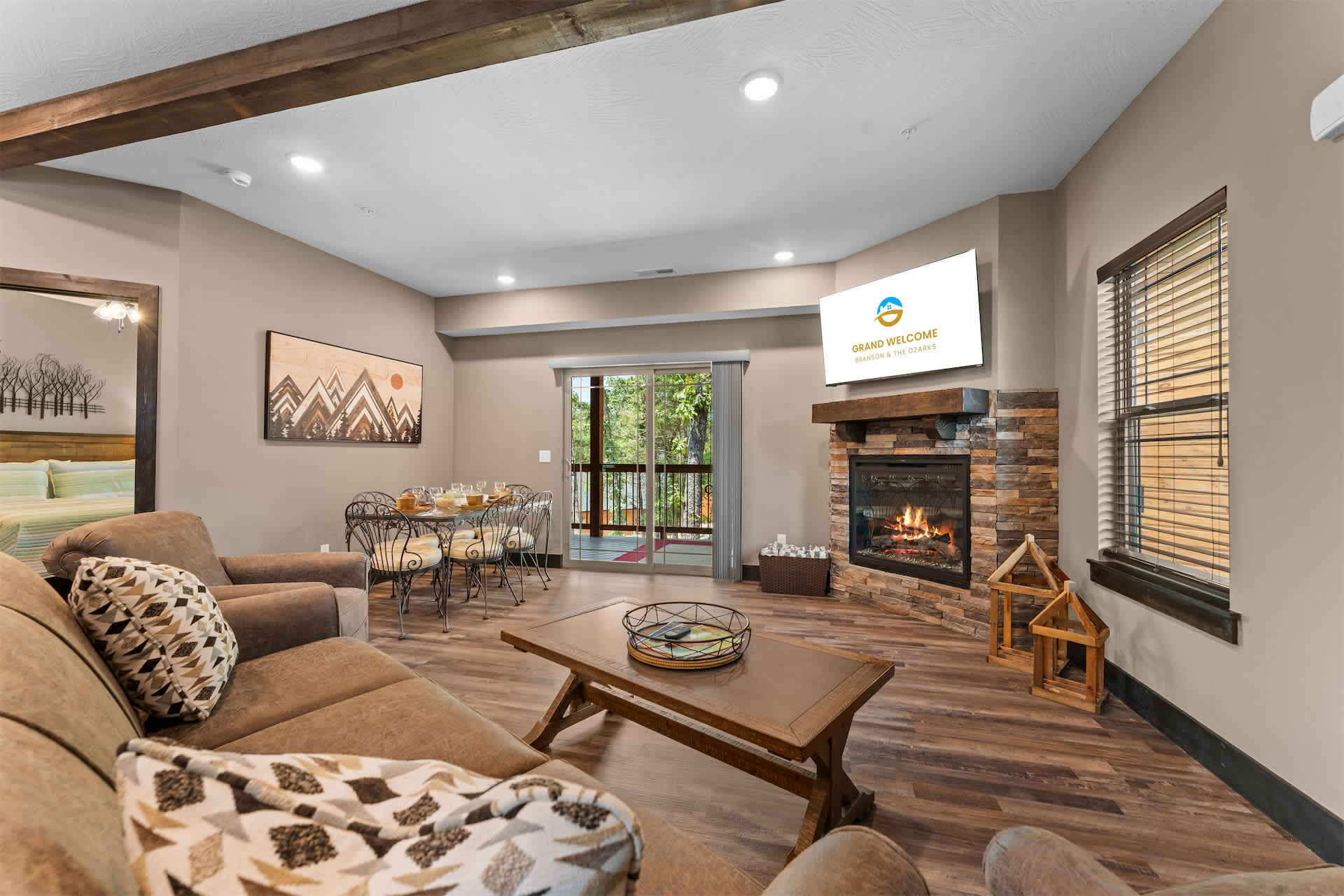 Curl up in the inviting living room & stream your favorites on the smart TV​