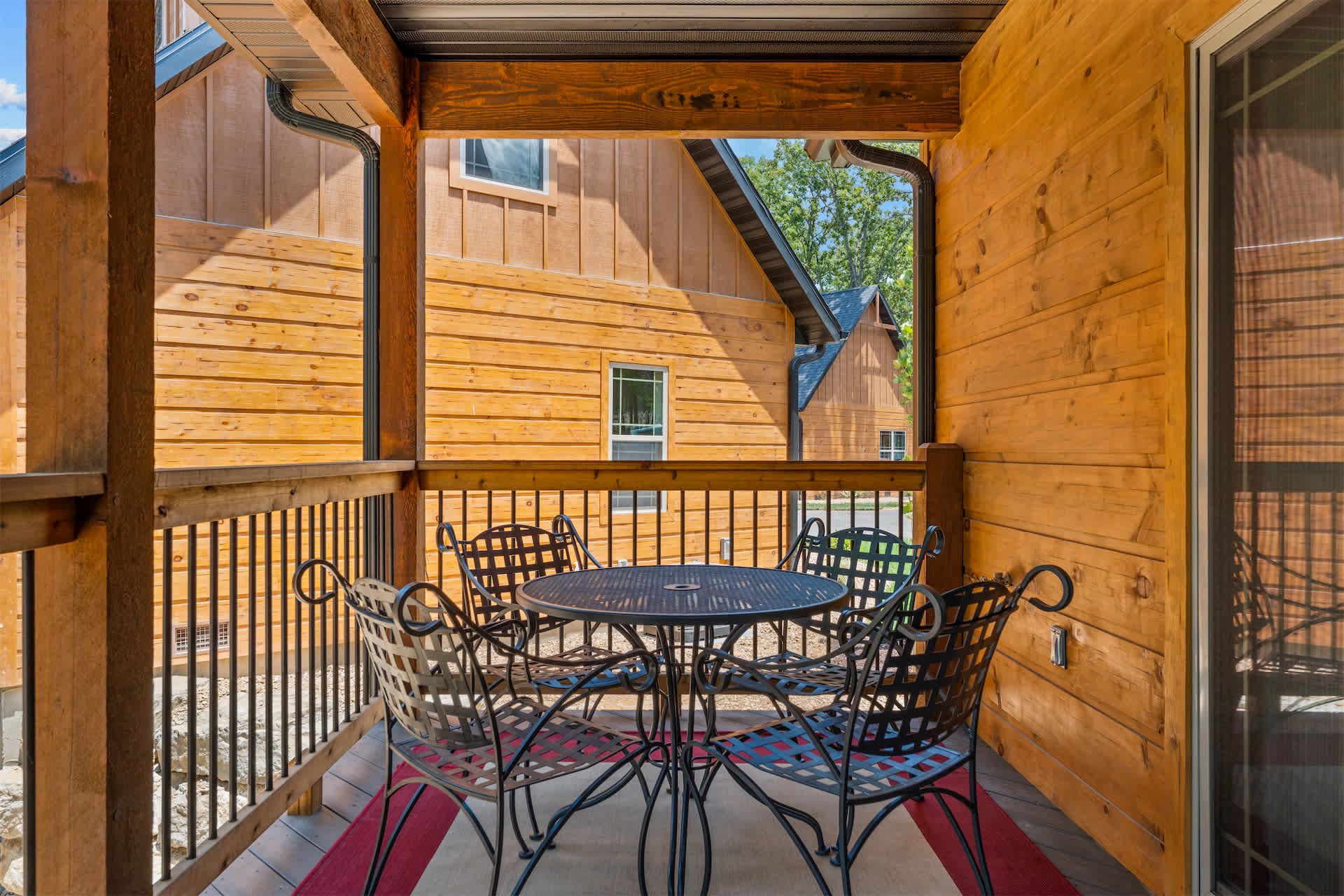 Sip morning coffee or an evening cocktail on the breezy back deck​