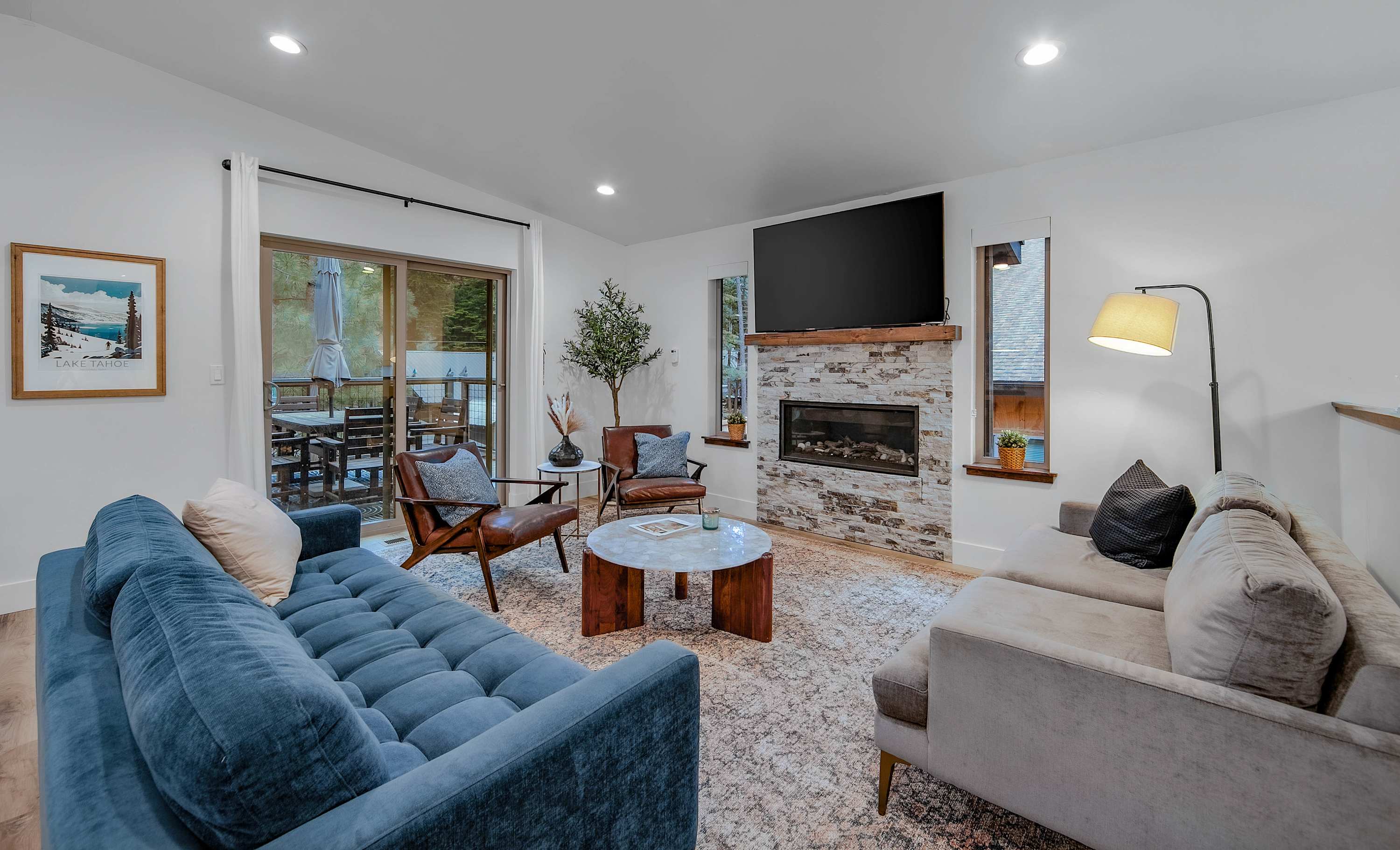 Kick back and unwind in this light-filled living space.