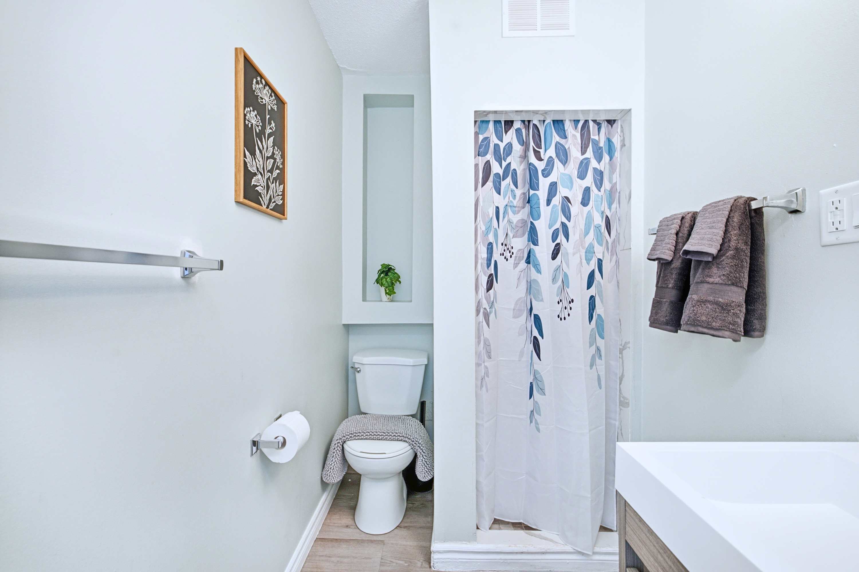 Enjoy a clean, thoughtfully designed bathroom during your stay
