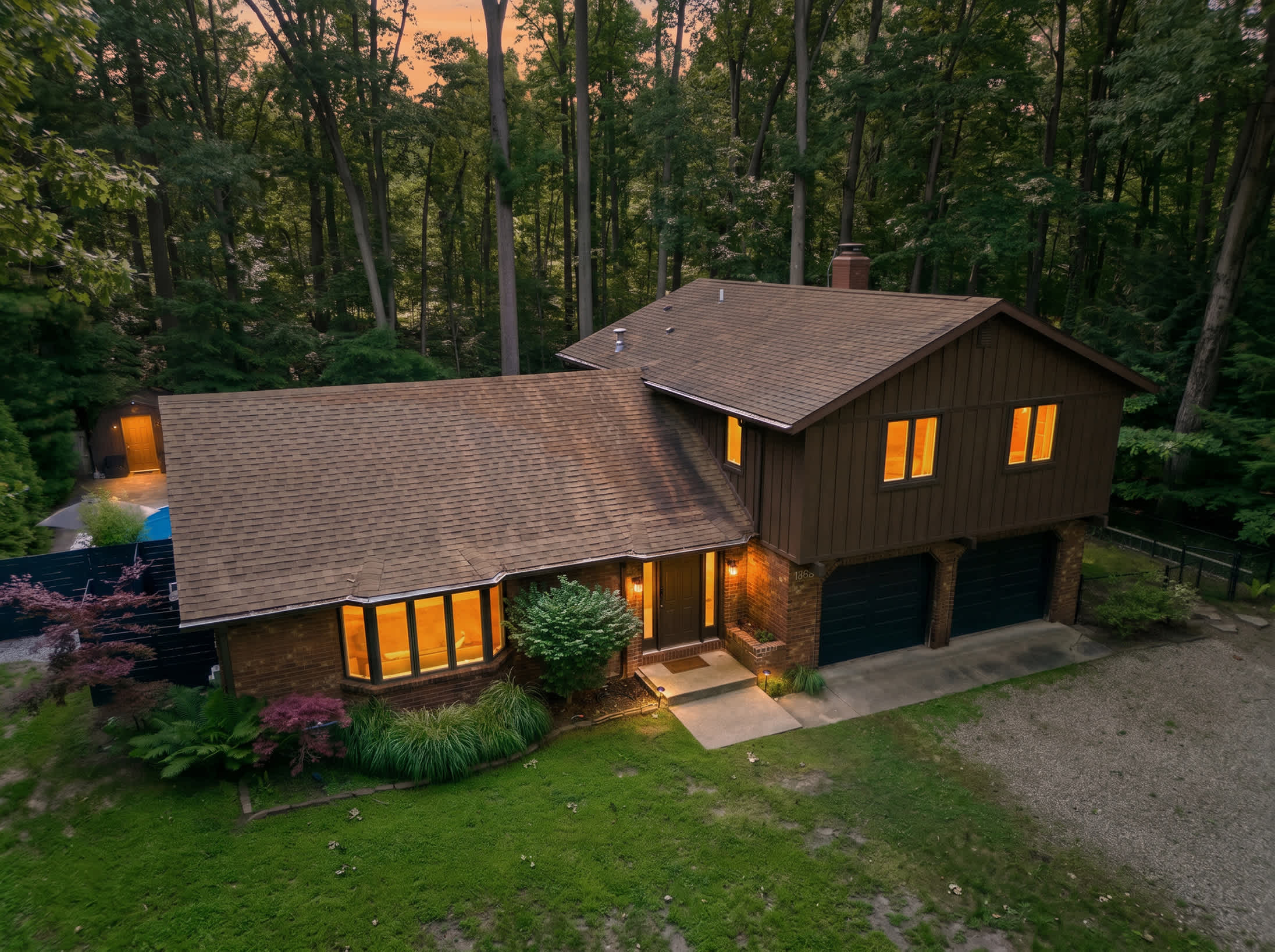 End each day in a private woodland retreat just minutes from Lake Michigan.