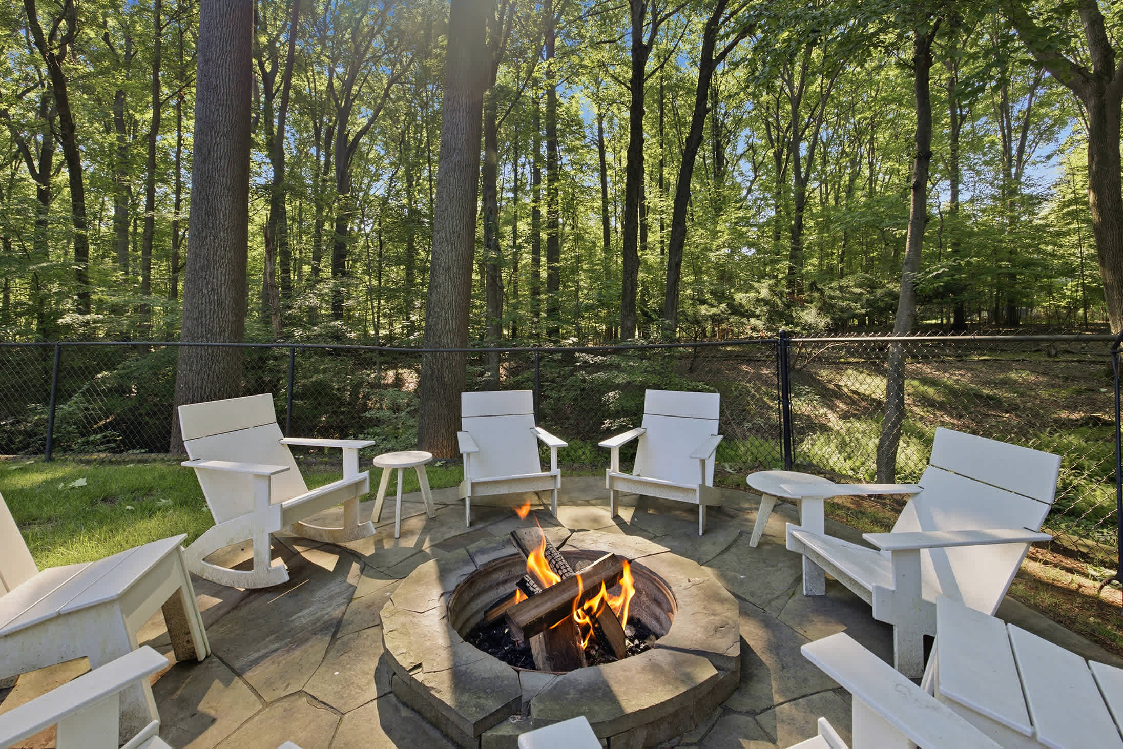 A welcoming fire circle with friends, family, and plenty of s’mores - now that's a vacation!