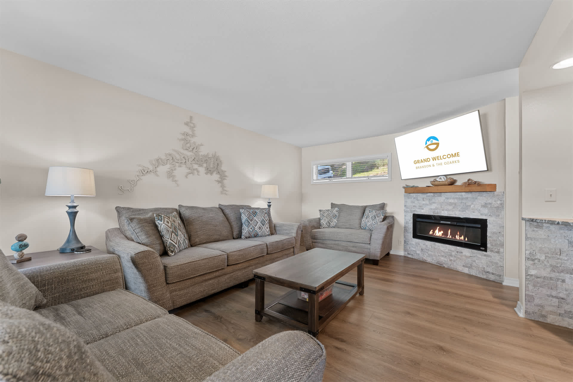 Curl up in the inviting living room & stream your favorites on the smart TV​